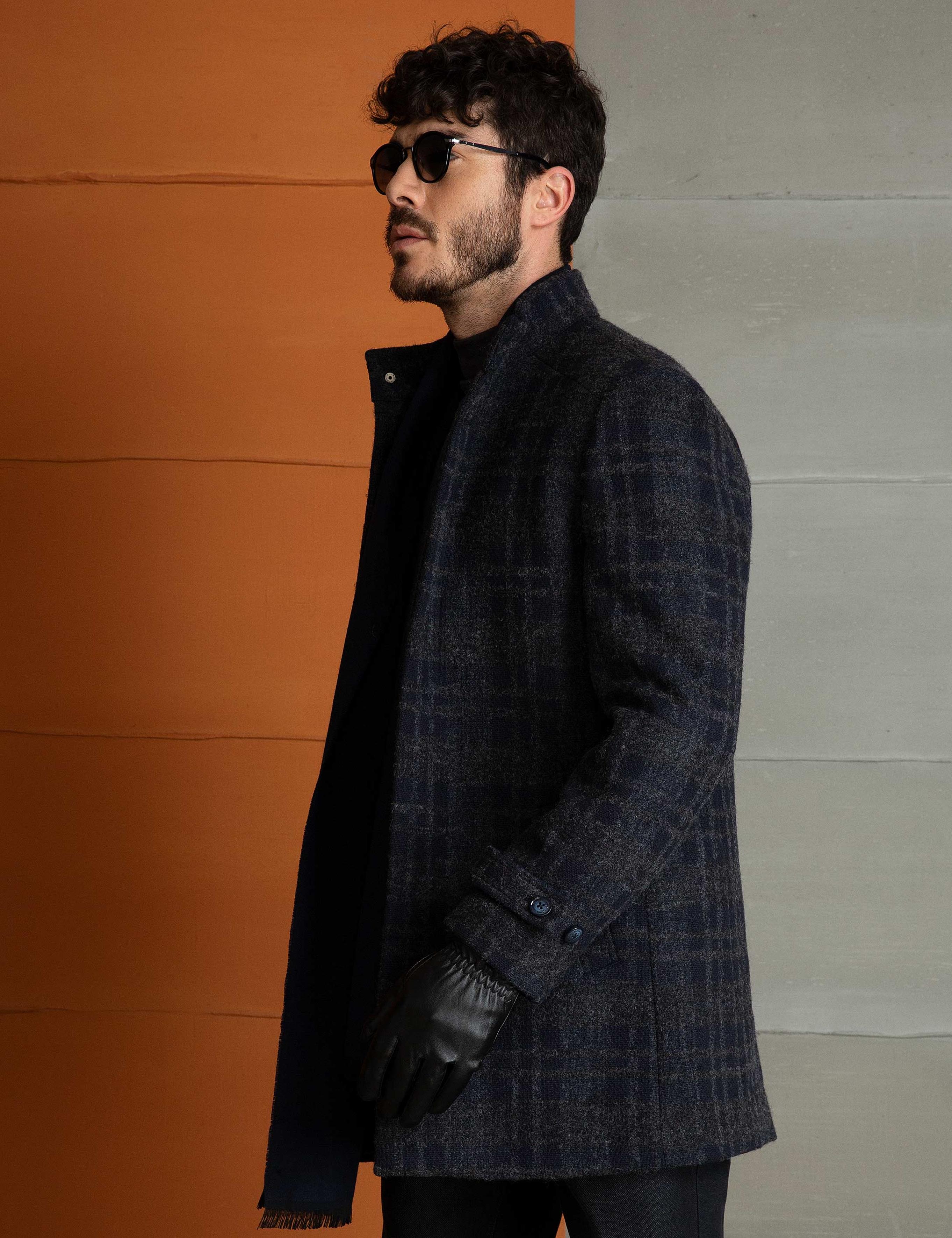 Lacivert Slim Fit Palto