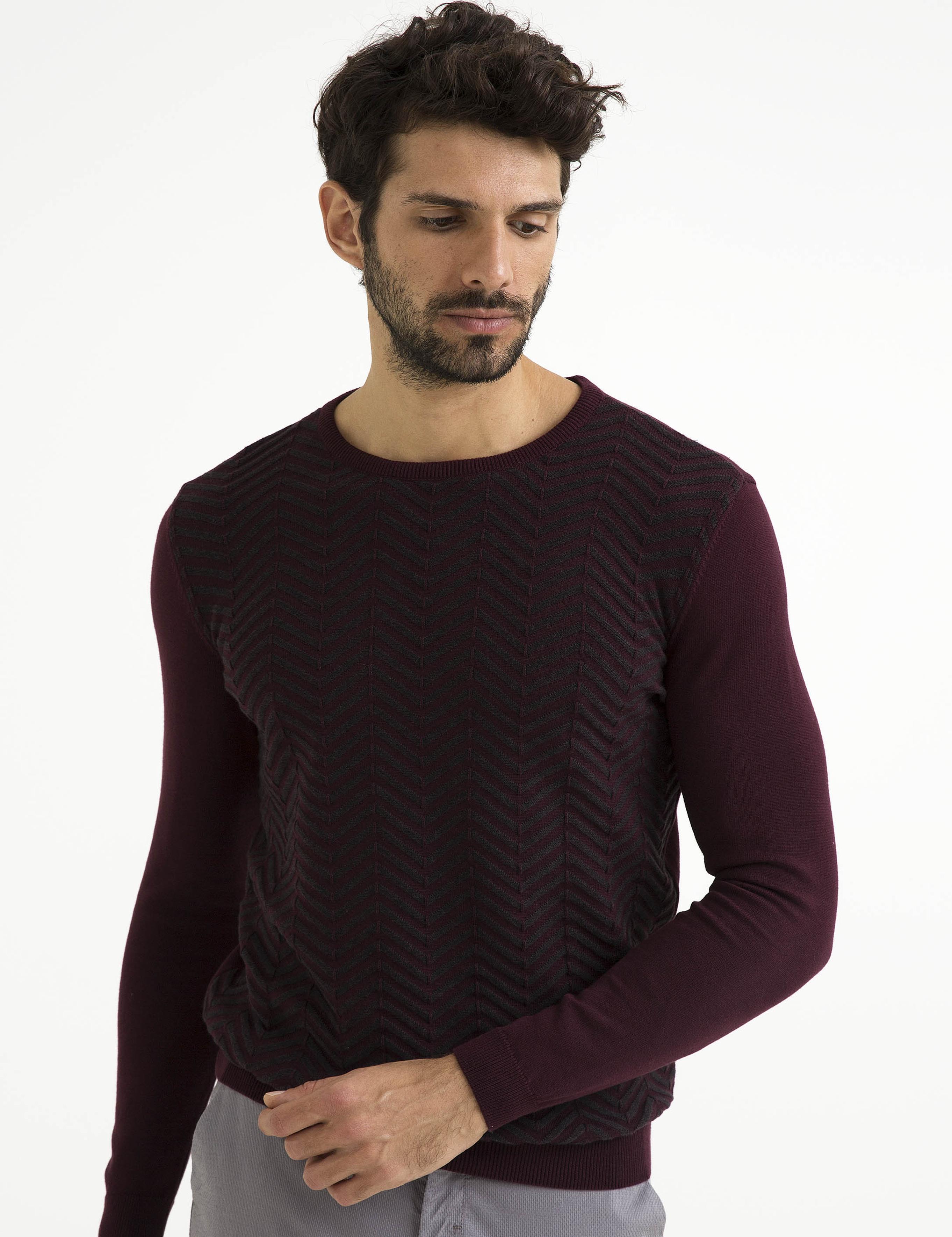 Bordo Slim Fit Triko Kazak