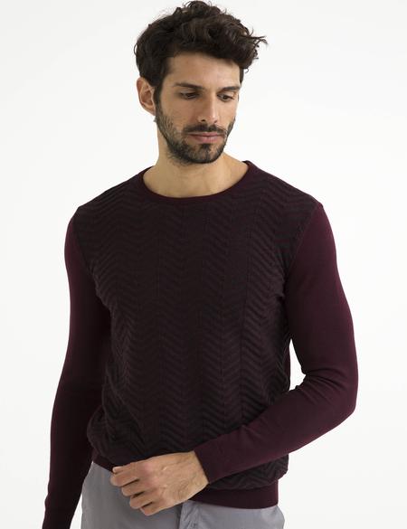 Bordo Slim Fit Triko Kazak - 50194469037