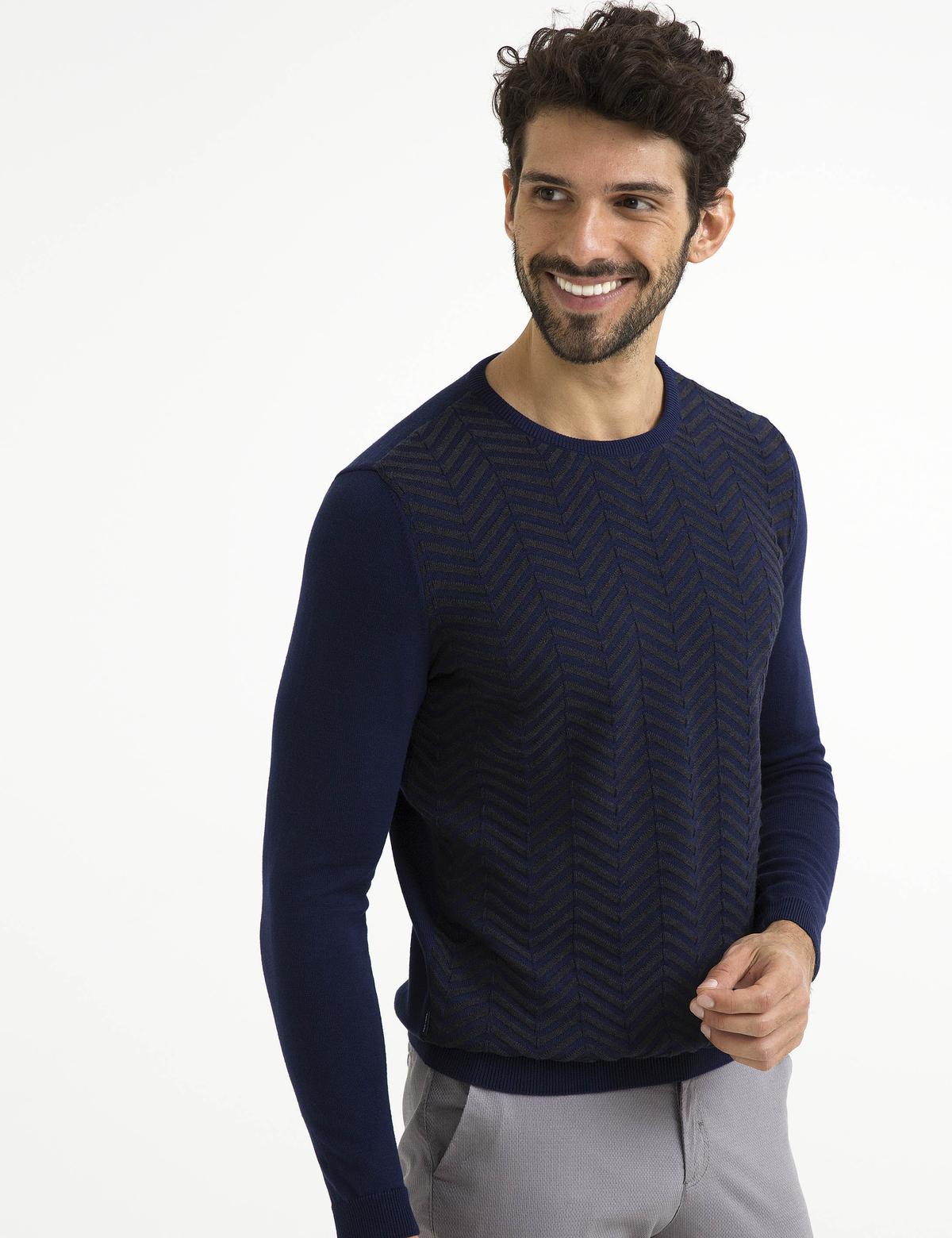 Lacivert Slim Fit Triko Kazak - 50194469044