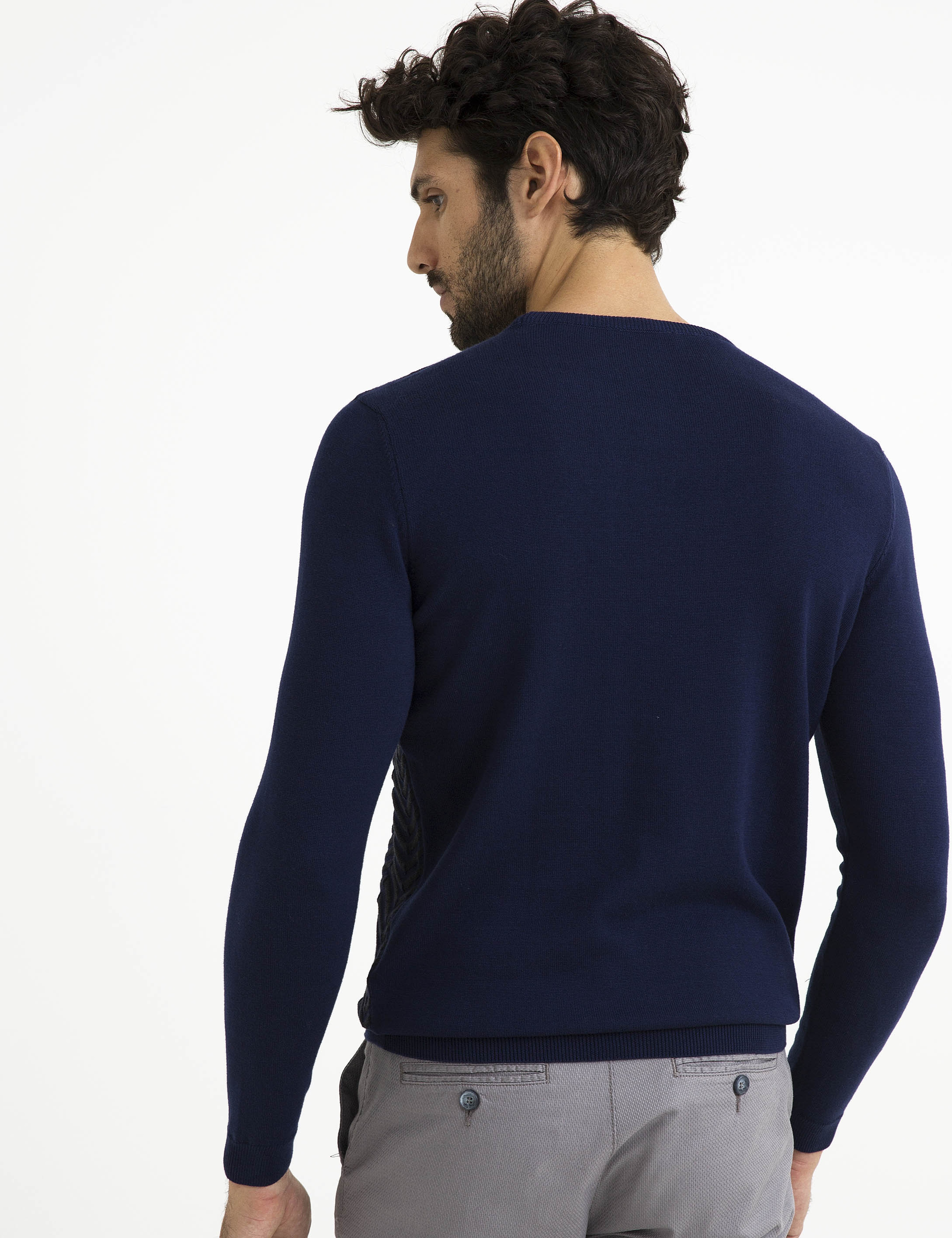 Lacivert Slim Fit Triko Kazak - Image 4