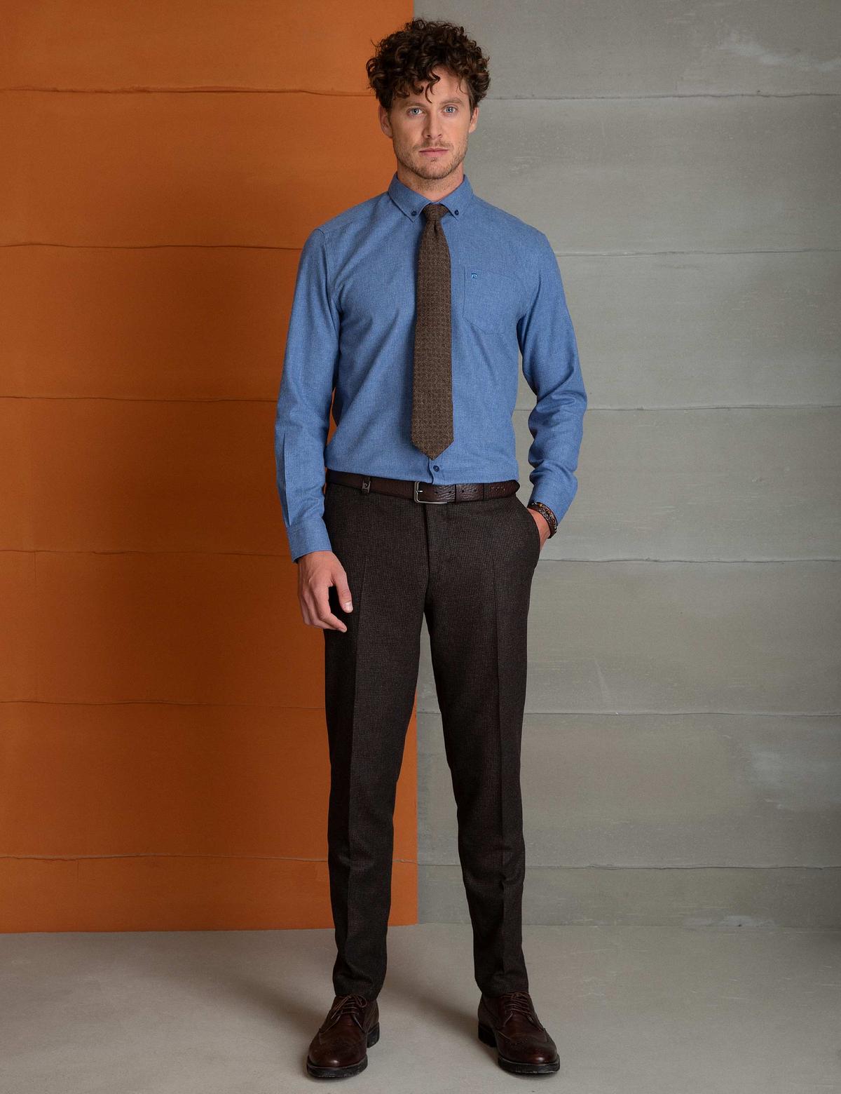 Mavi Regular Fit Uzun Kollu Gömlek