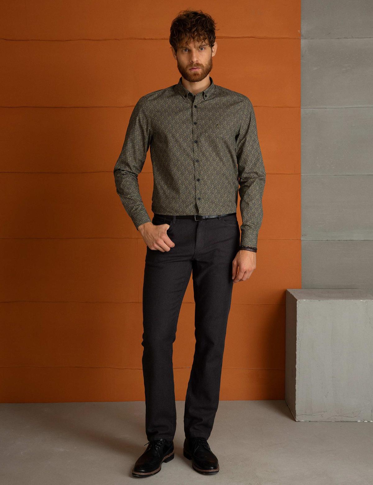 Haki Slim Fit Gömlek