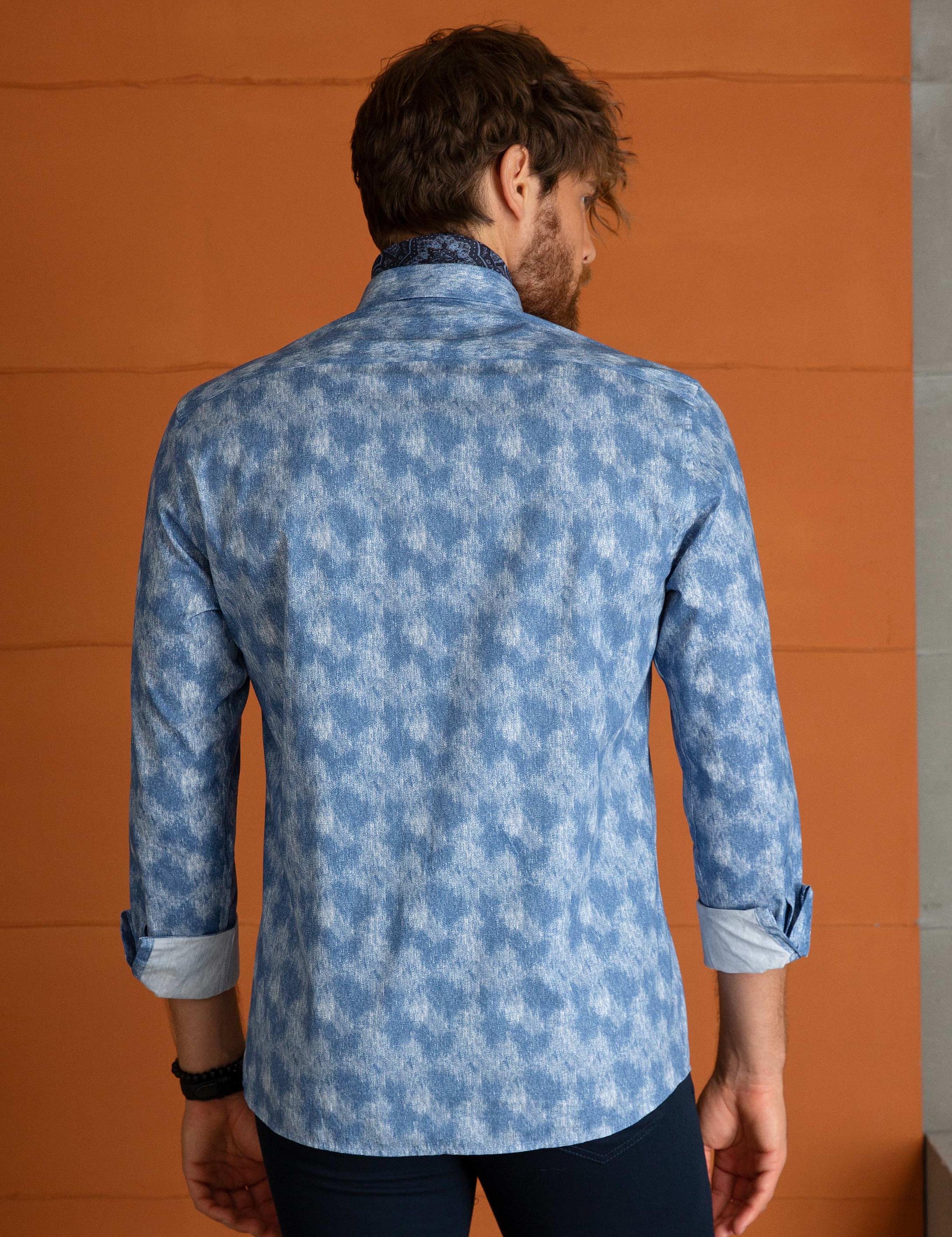 Mavi Slim Fit Uzun Kollu Gömlek