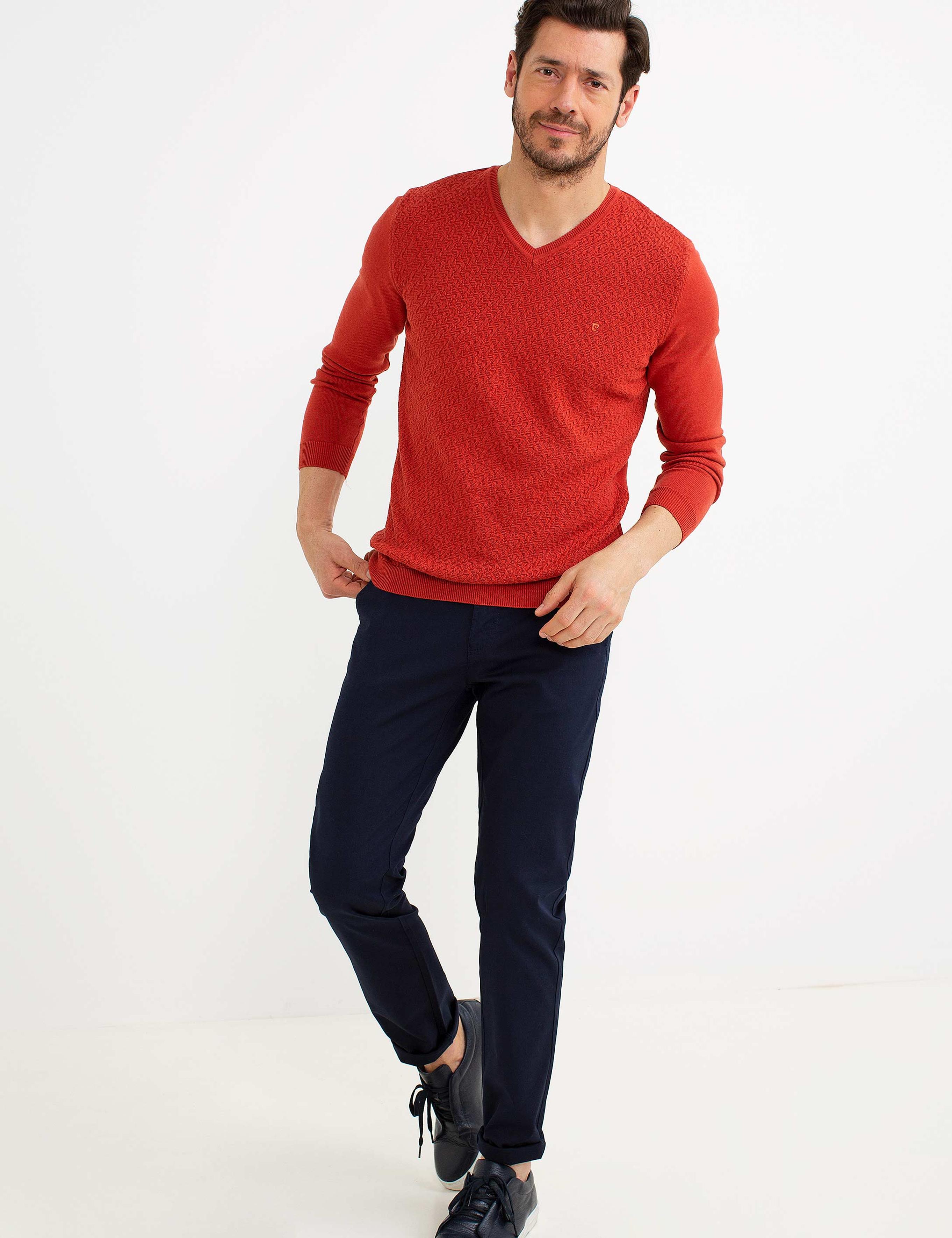 Kiremit Slim Fit Triko Kazak