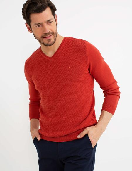 Kiremit Slim Fit Triko Kazak - 50194833031