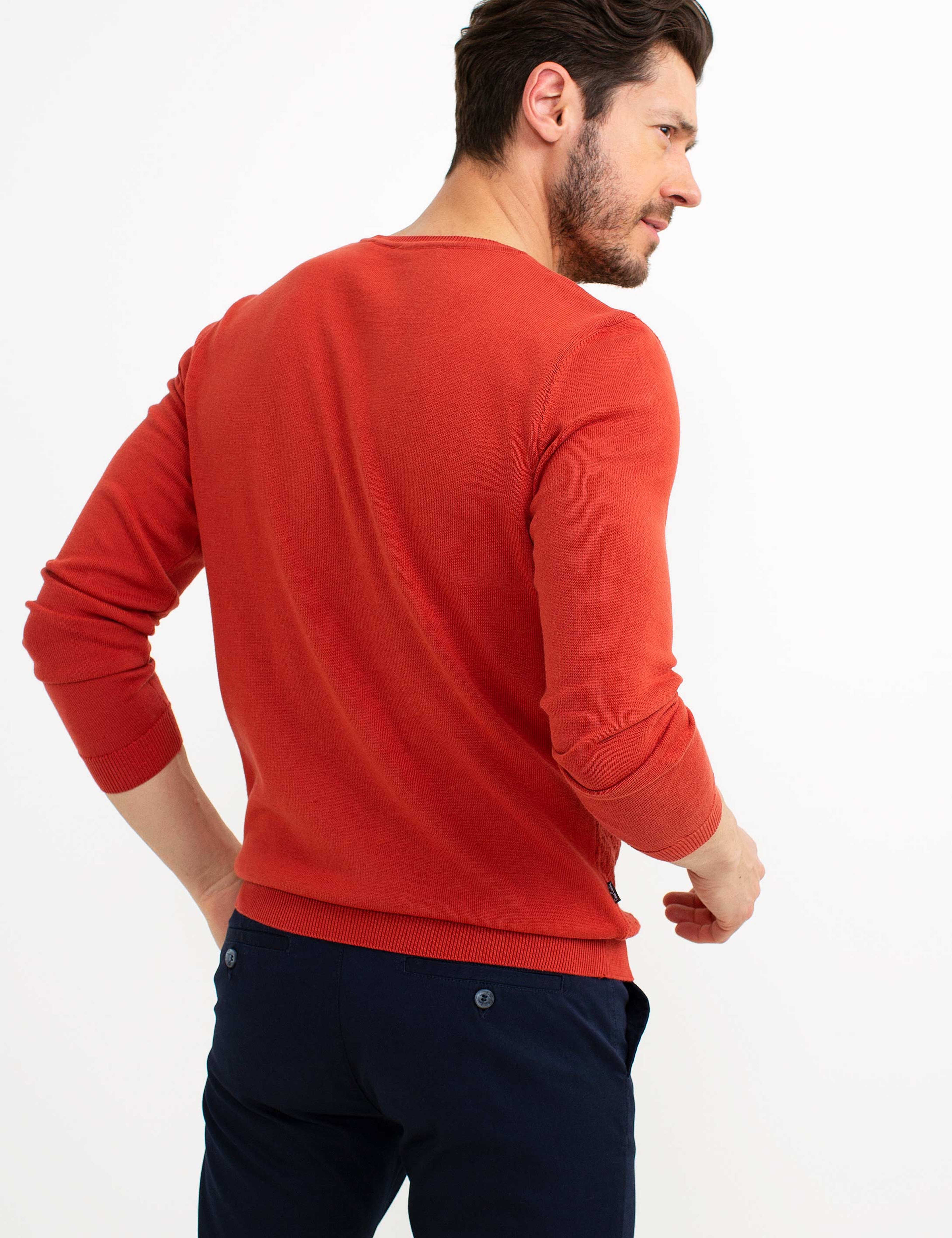 Kiremit Slim Fit Triko Kazak