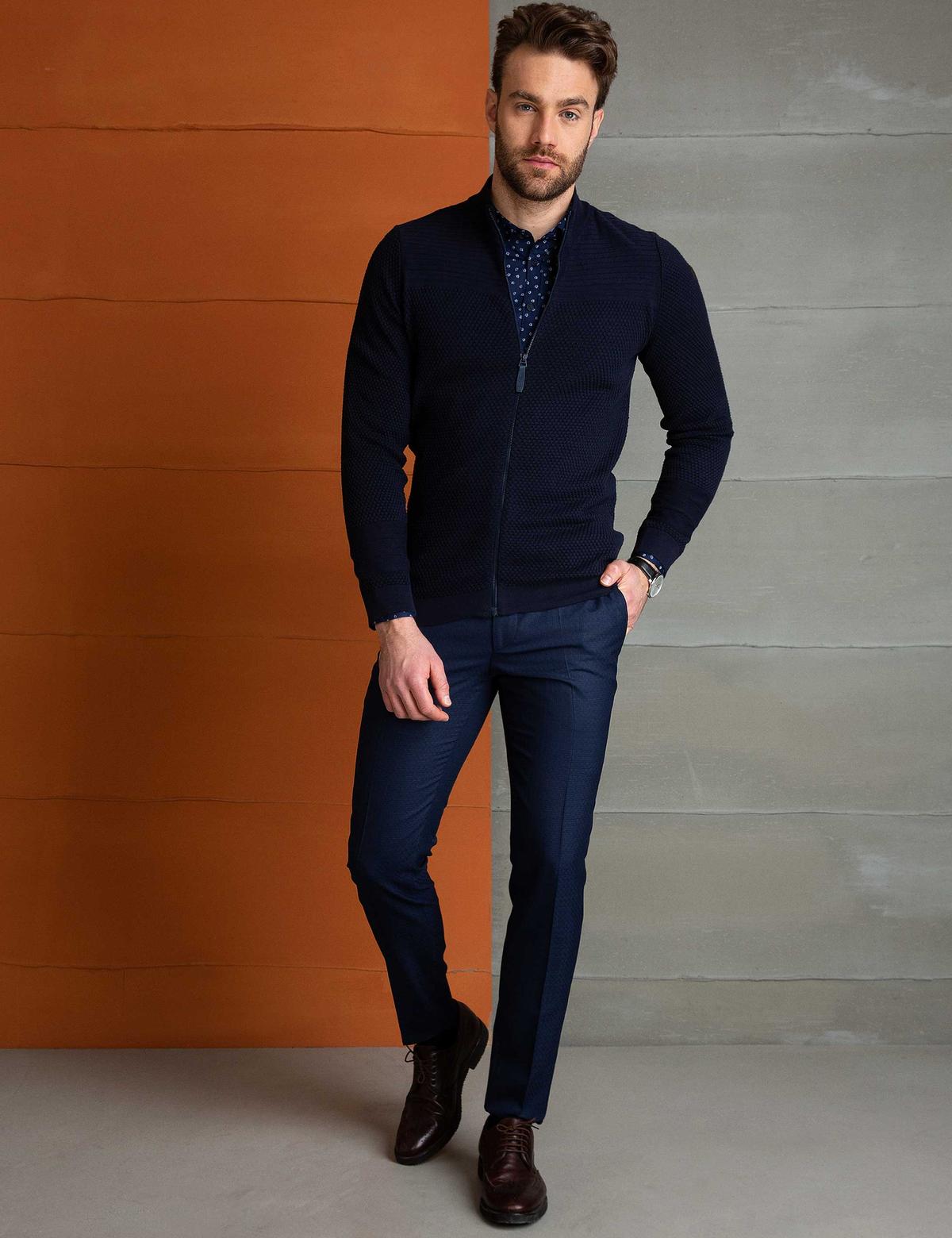 Lacivert Triko Hırka - 50194838033