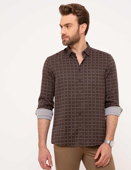Kahverengi Regular Fit Gömlek - 50194899014