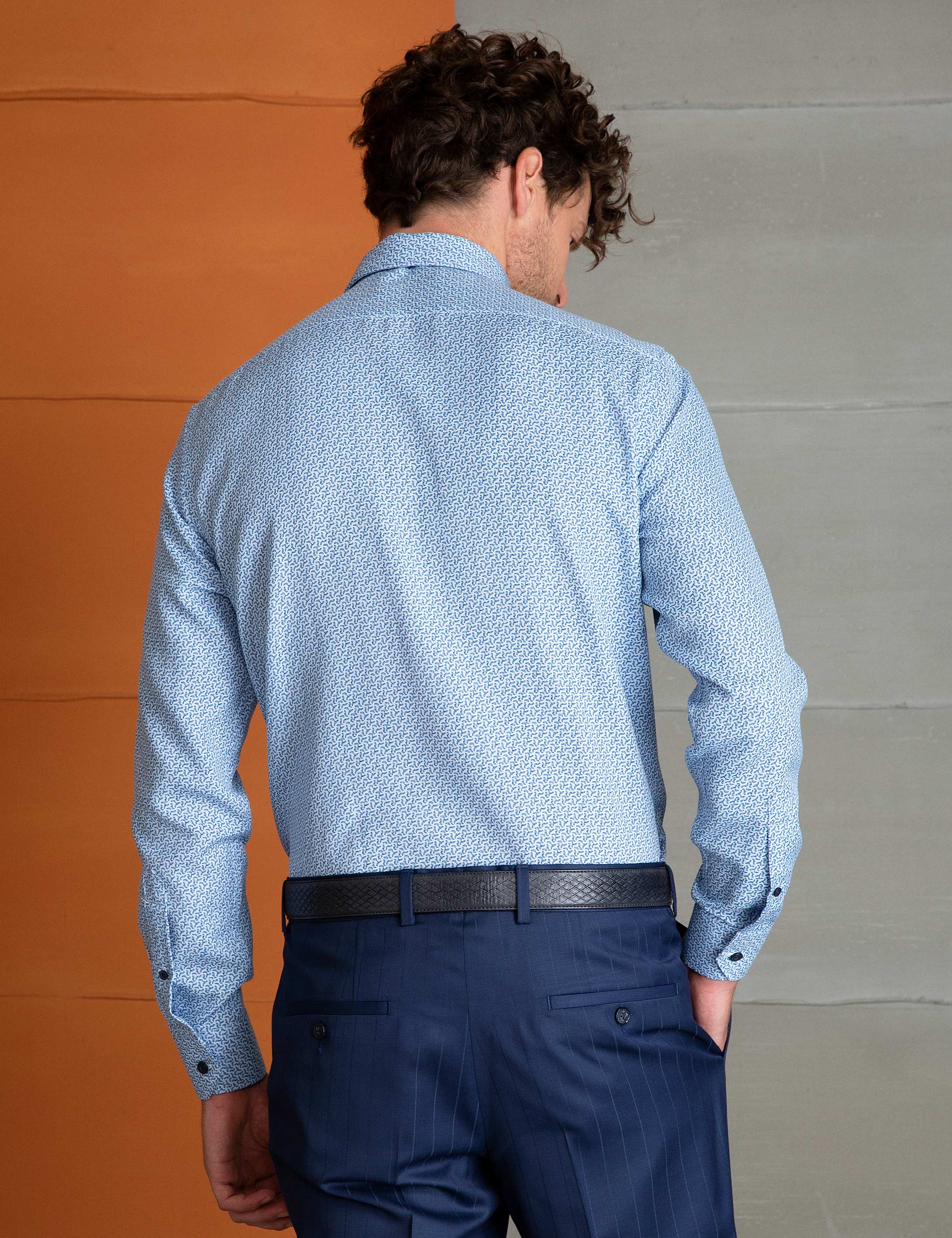 Mavi Slim Fit Gömlek - Image 3