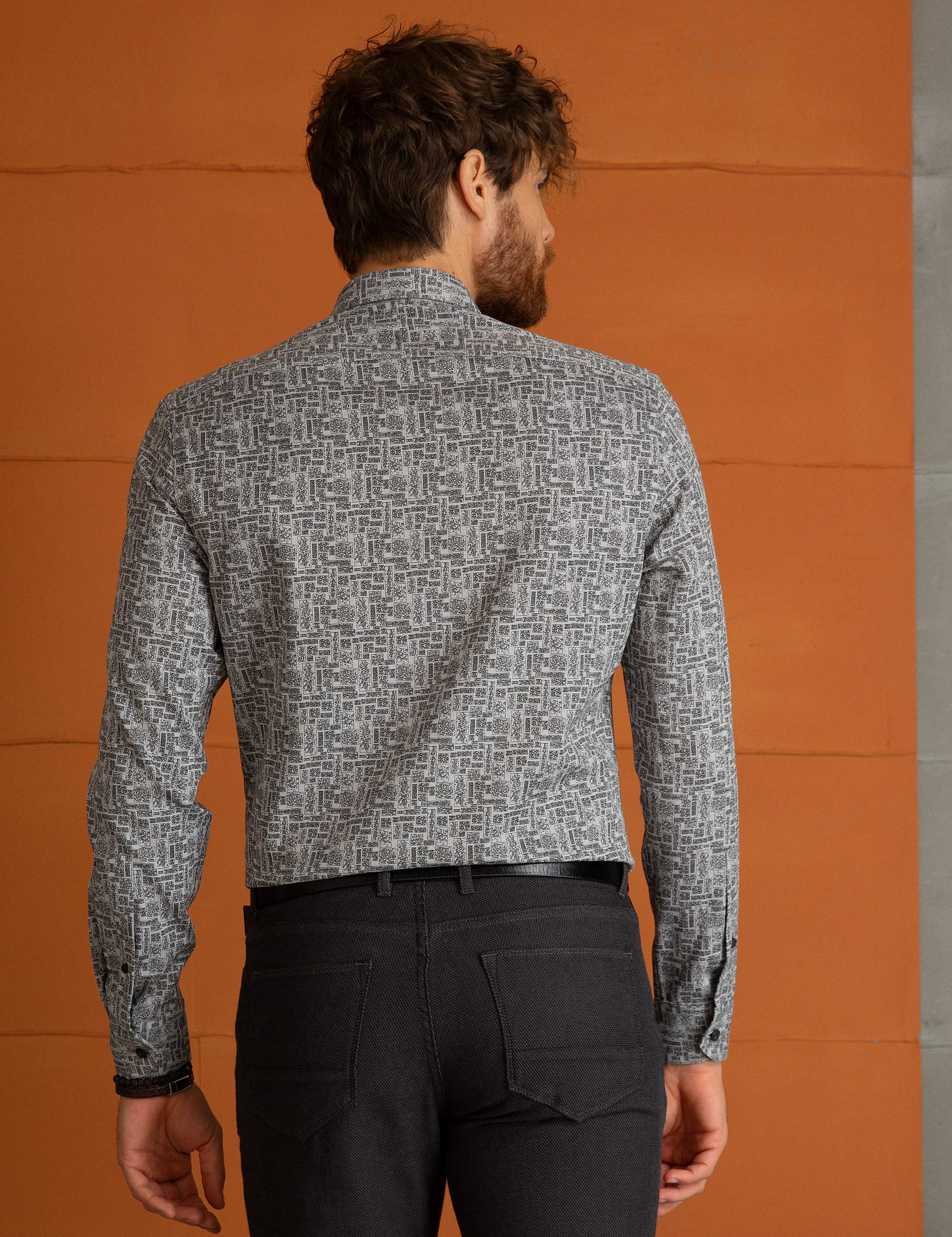 Gri Slim Fit Gömlek
