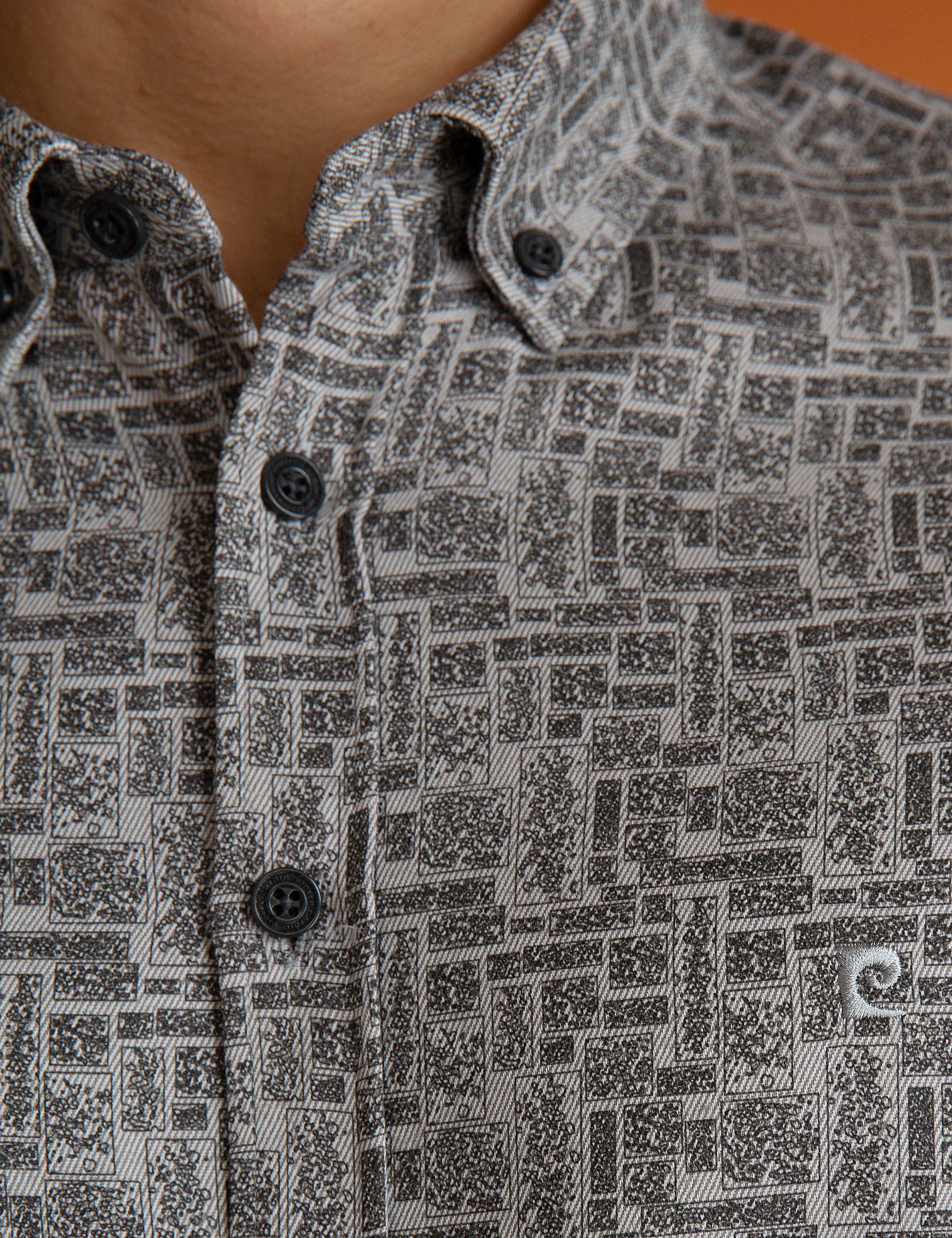 Gri Slim Fit Gömlek - Image 4