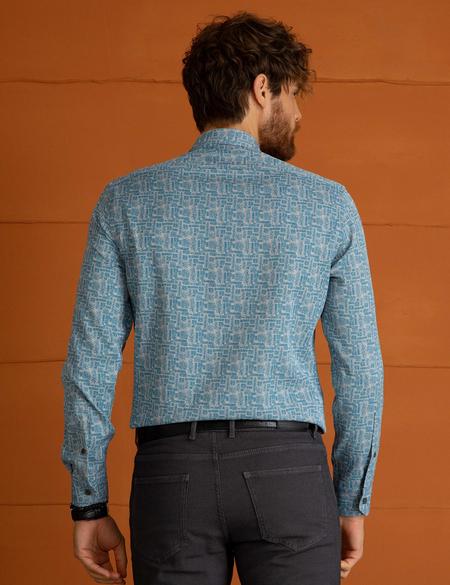 Petrol Slim Fit Uzun Kollu Gömlek - 50194966010
