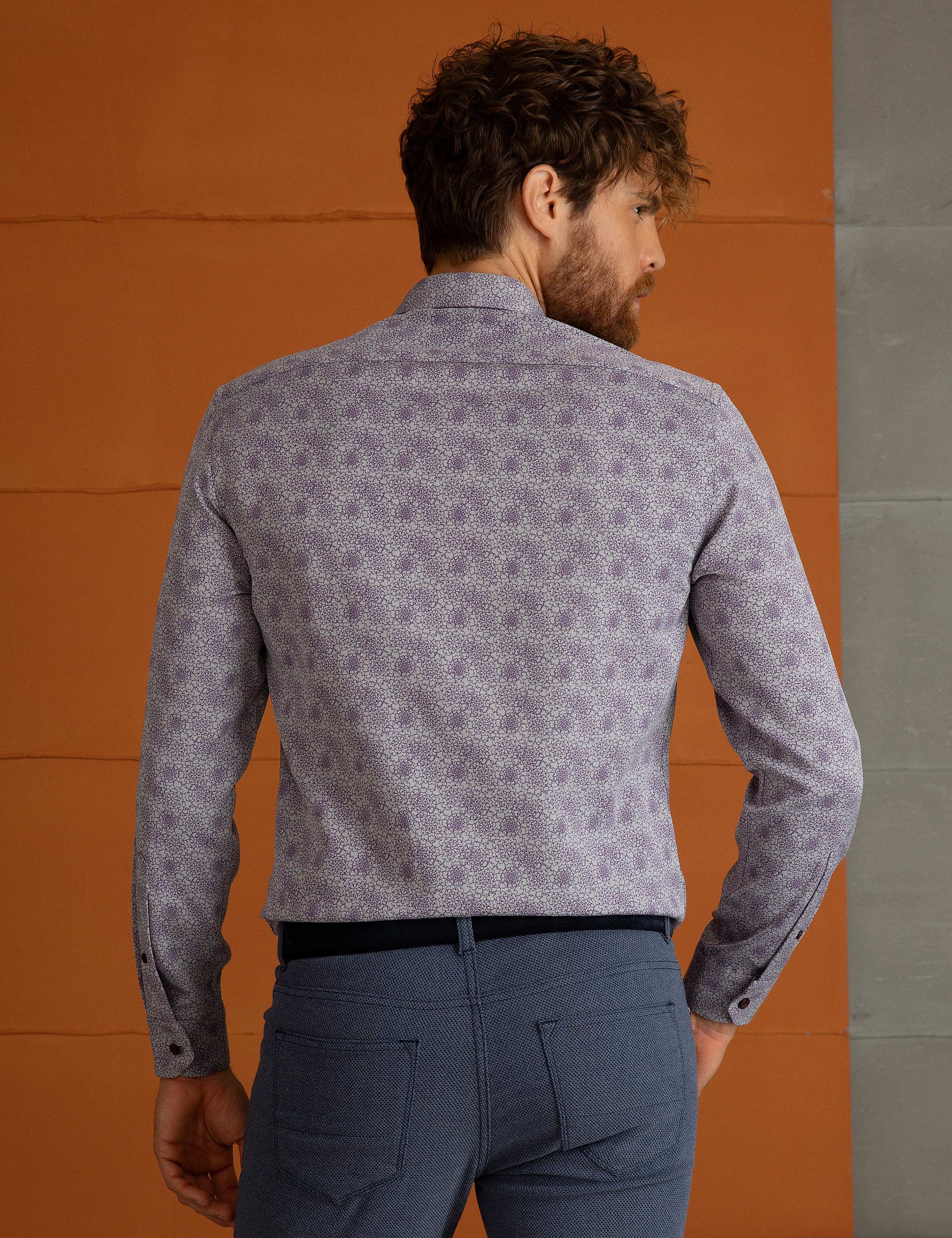 Fuşya Slim Fit Gömlek