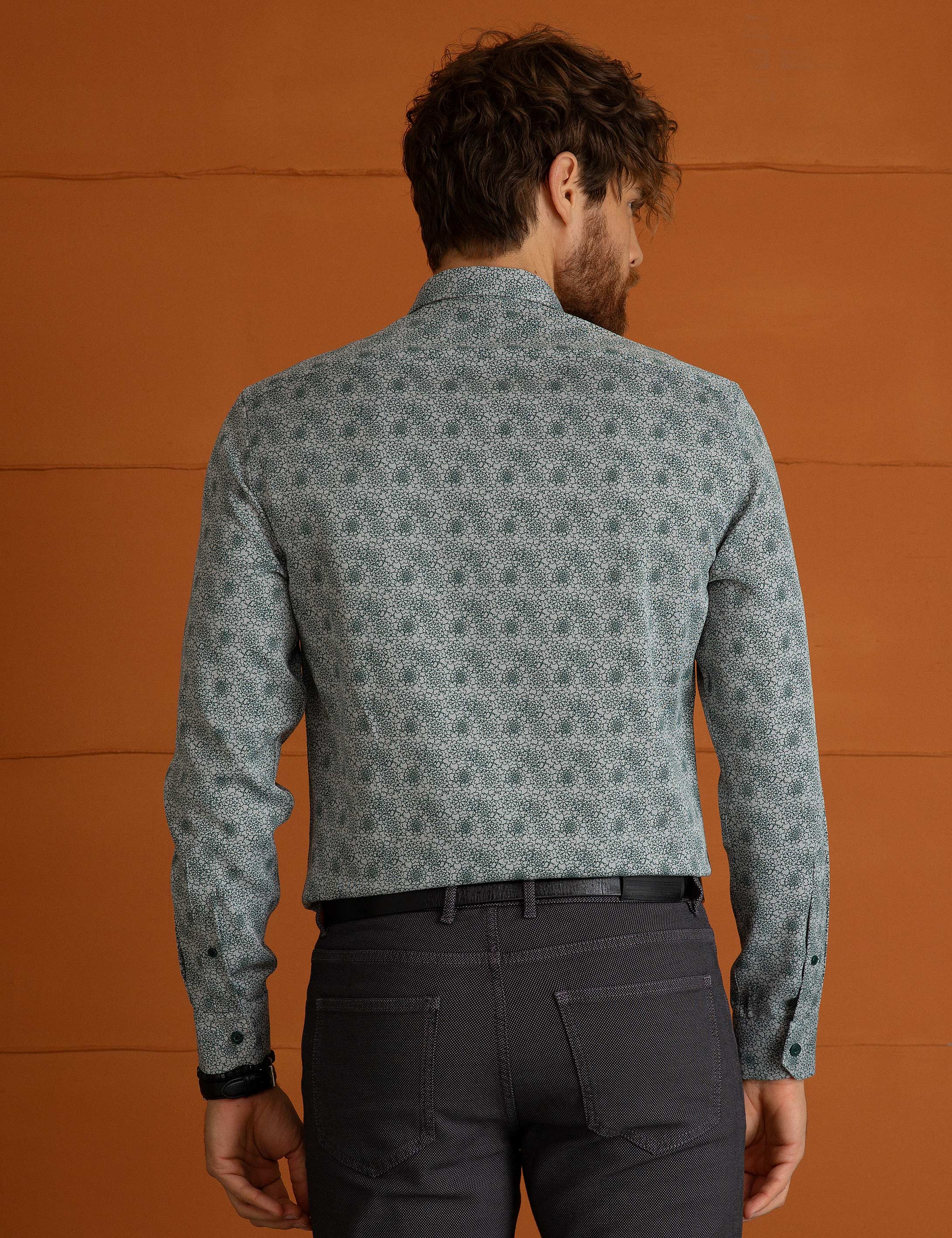 Yeşil Slim Fit Gömlek - Image 3