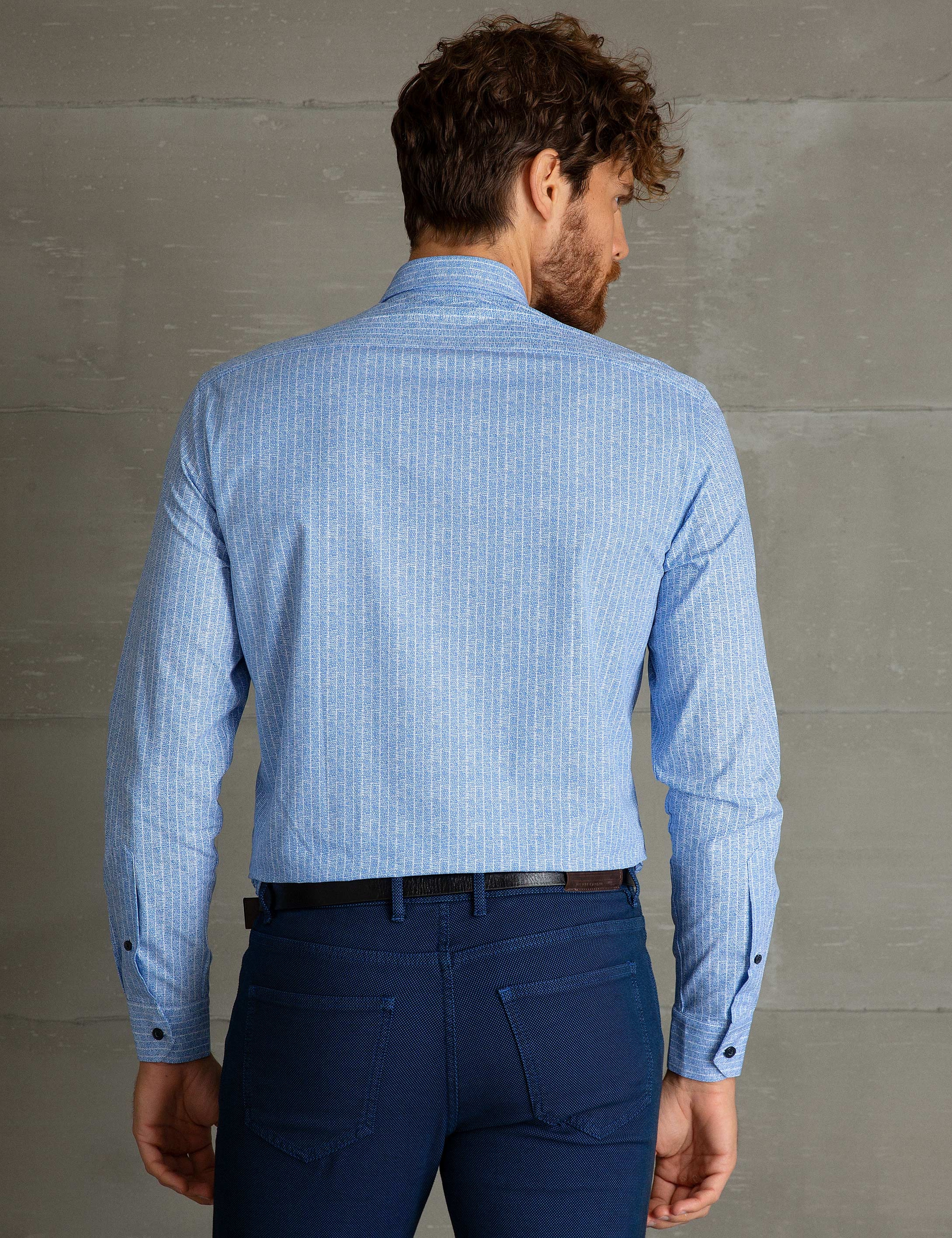 Mavi Slim Fit Gömlek - Image 3
