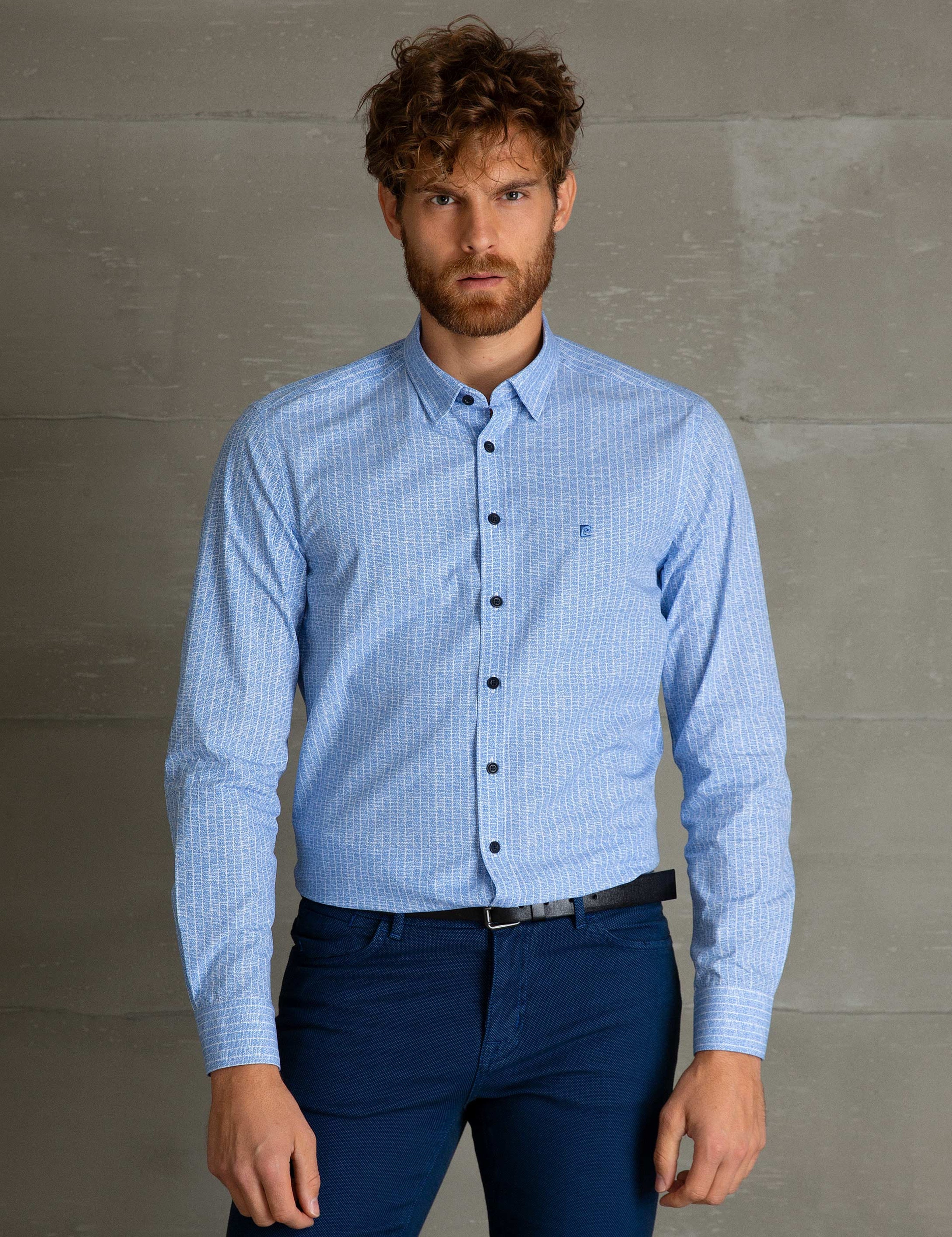Mavi Slim Fit Gömlek - Image 2