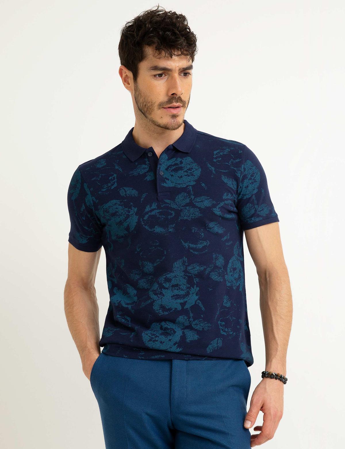 Lacivert Slim Fit T-Shirt - 50195151044