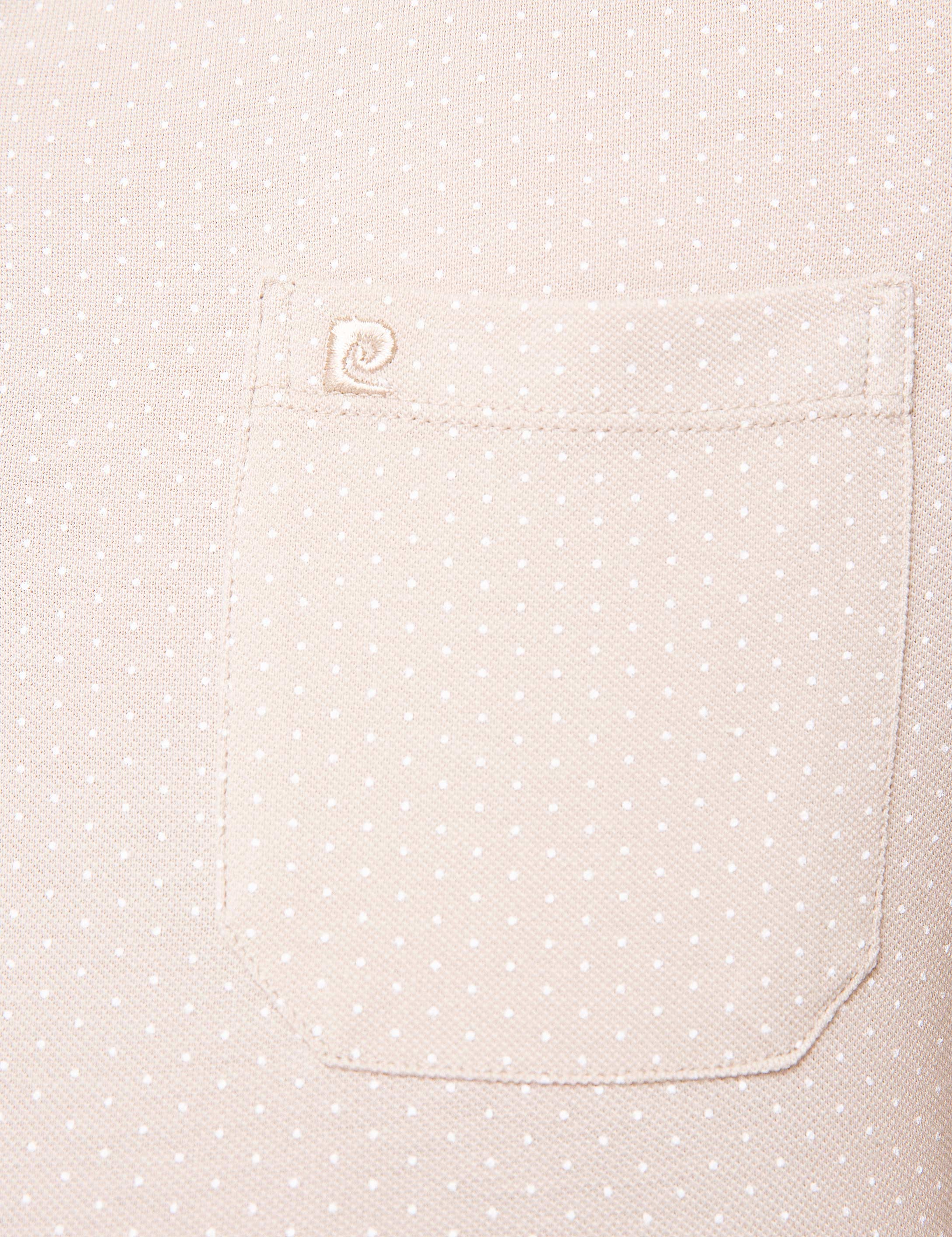 Bej Slim Fit Polo Yaka T-Shirt - Image 4