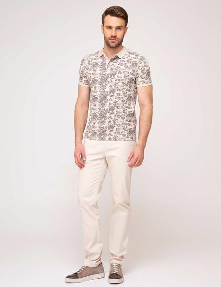 Bej Slim Fit Polo Yaka T-Shirt - 50195156167