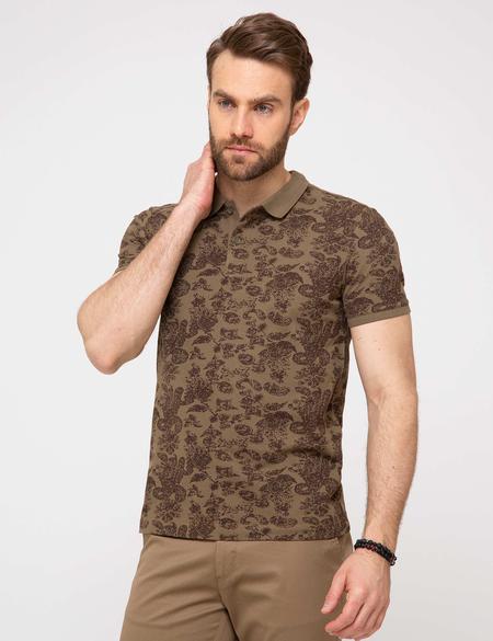 Haki Slim Fit Polo Yaka T-Shirt - 50195156177