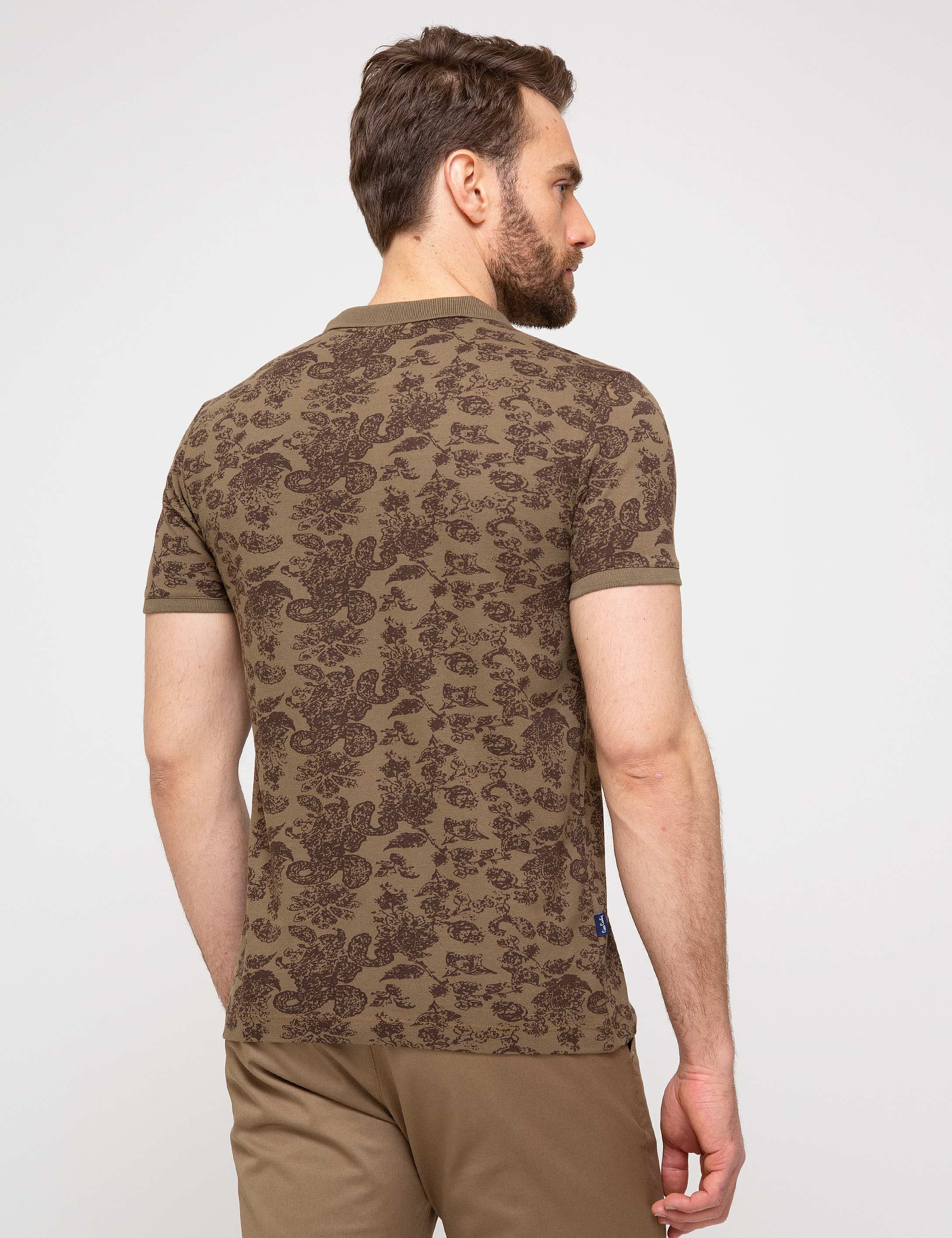 Haki Slim Fit Polo Yaka T-Shirt - Image 4