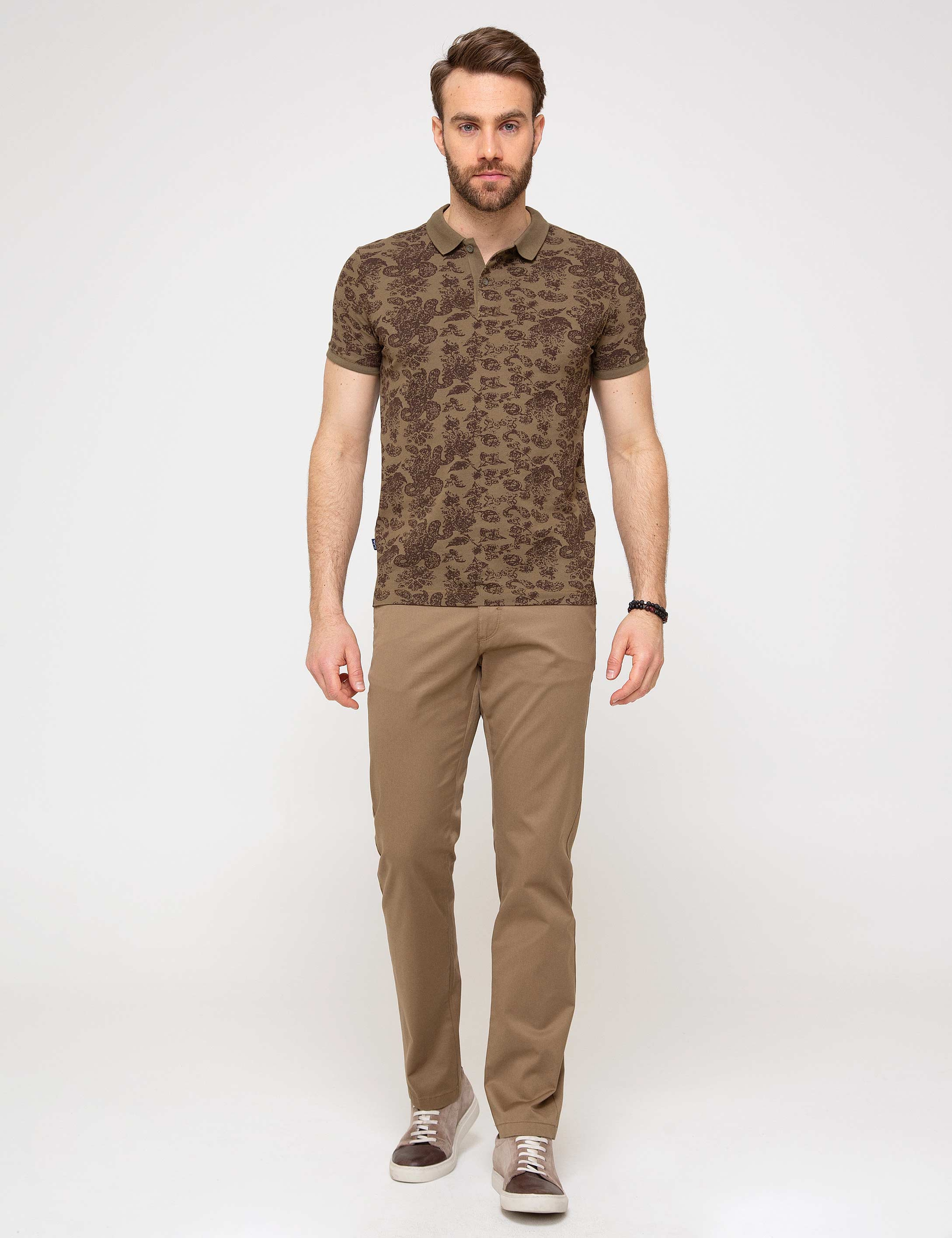 Haki Slim Fit Polo Yaka T-Shirt