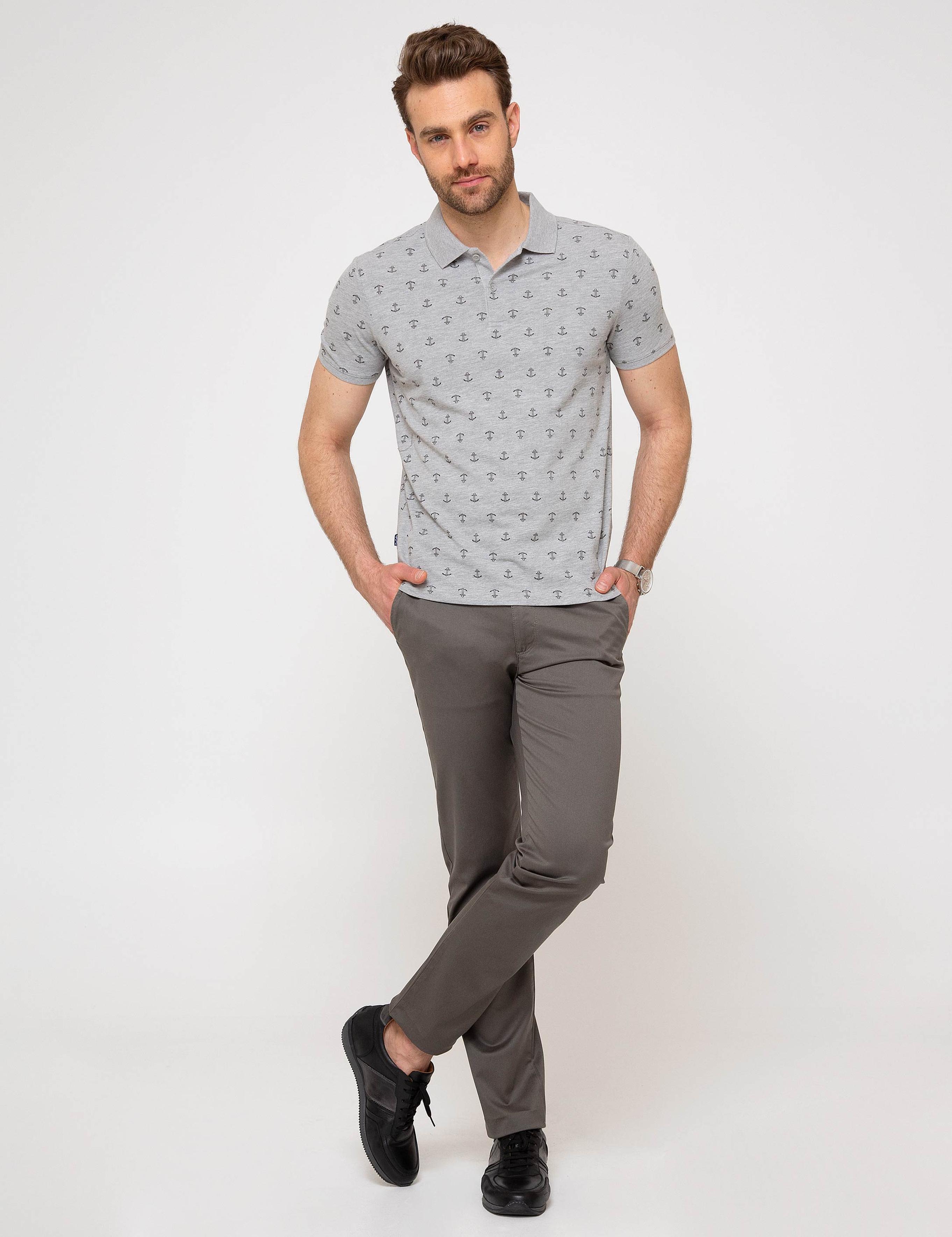 Gri Slim Fit Polo Yaka T-Shirt