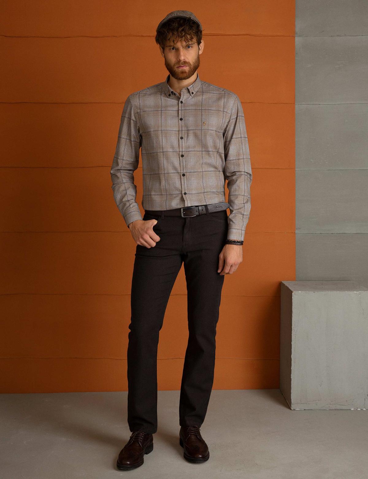 Bej Regular Fit Gömlek