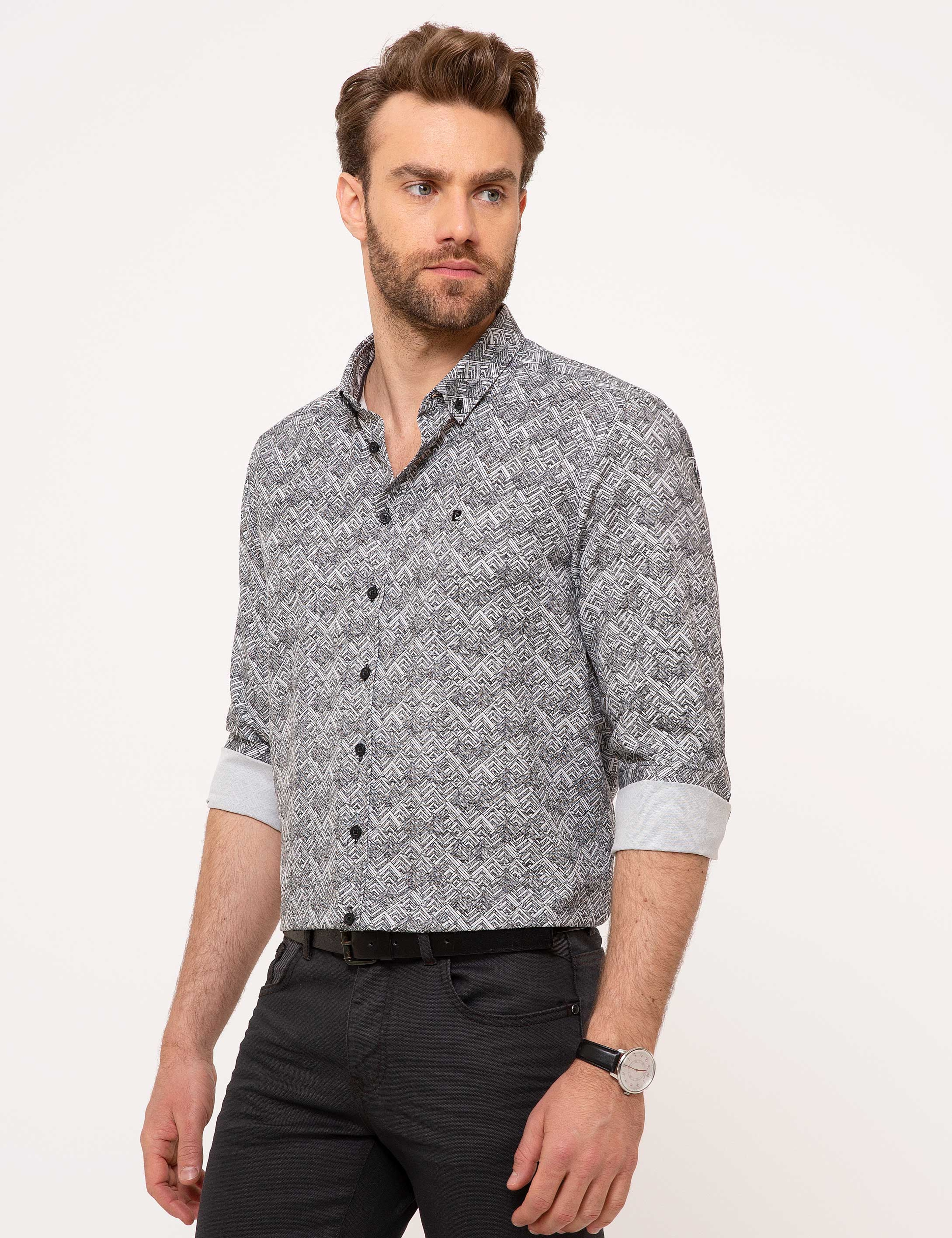 Siyah Slim Fit Gömlek - Image 2