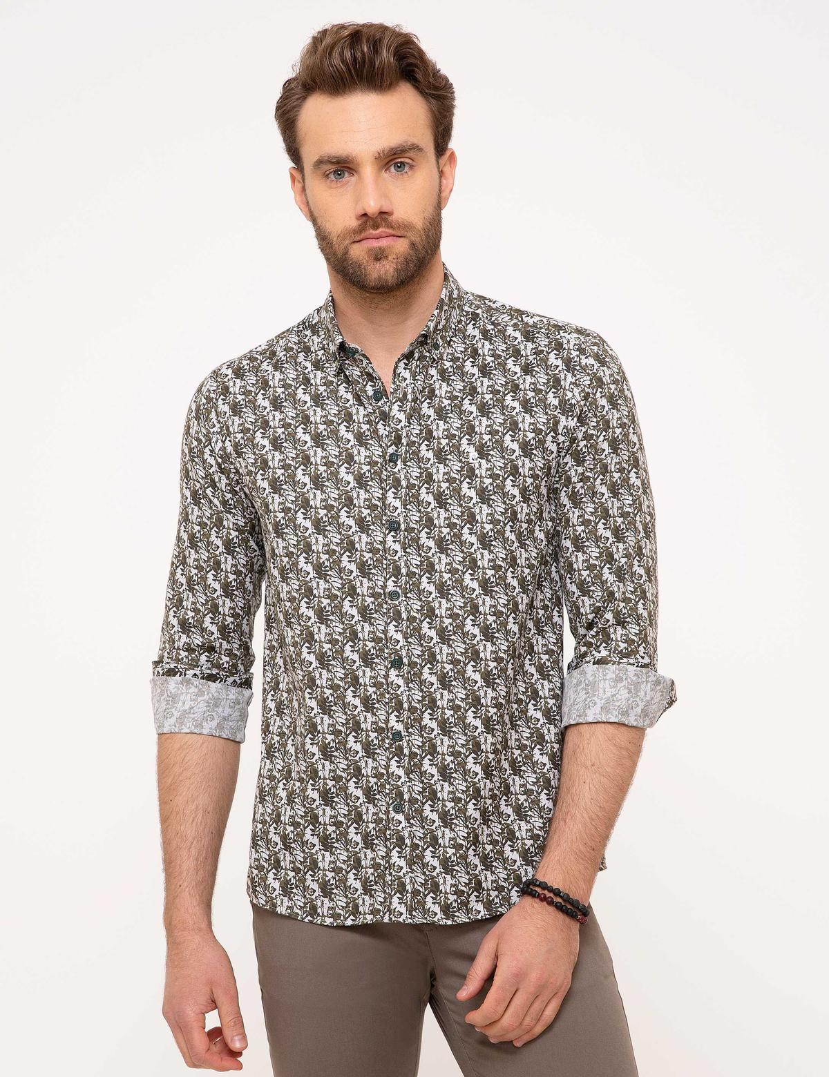 Kahverengi Slim Fit Gömlek