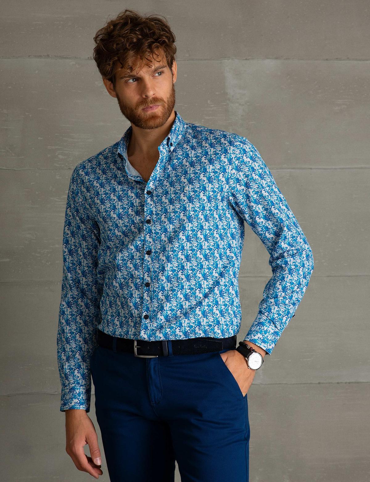 Saks Mavi Slim Fit Gömlek - 50195212010