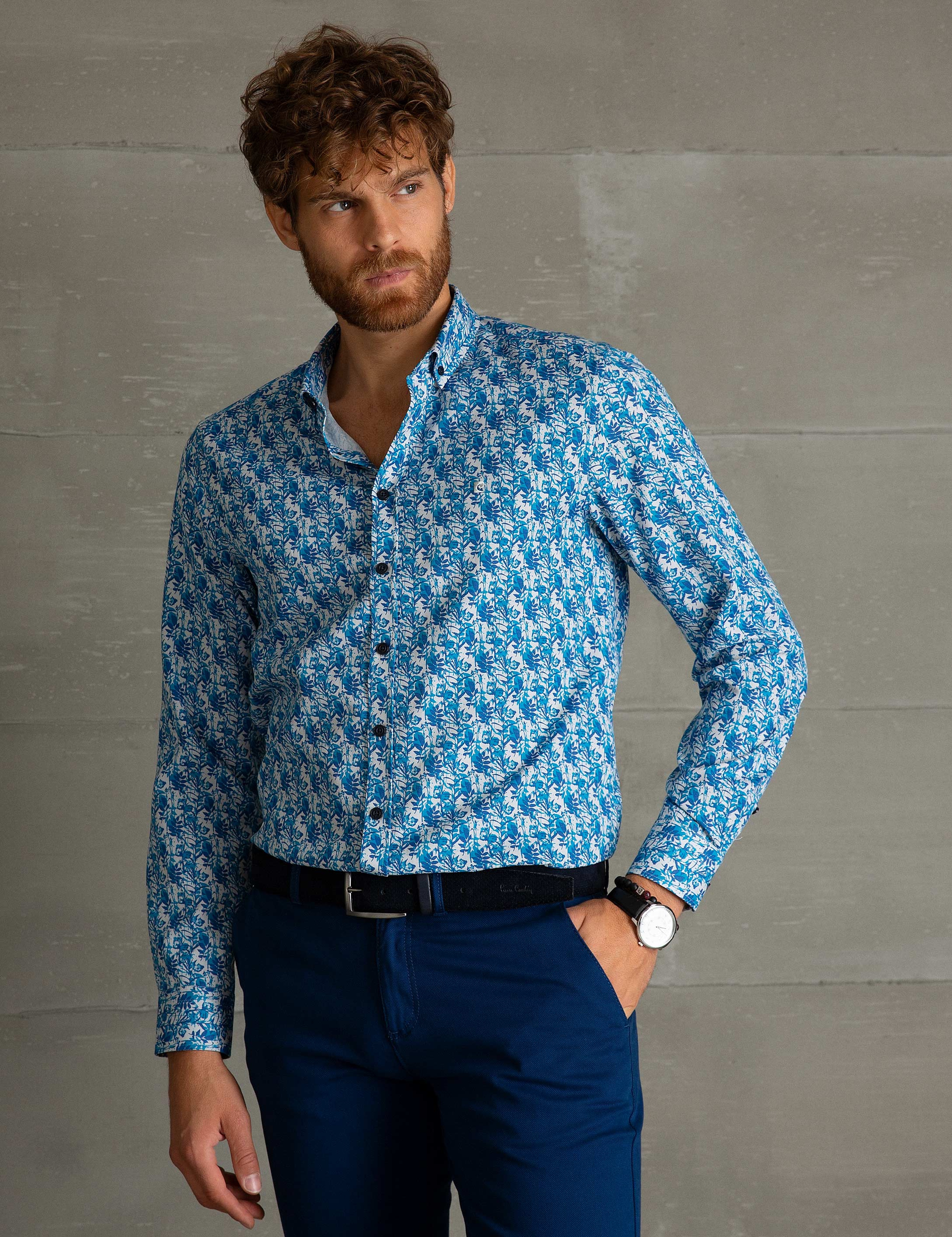 Saks Mavi Slim Fit Gömlek
