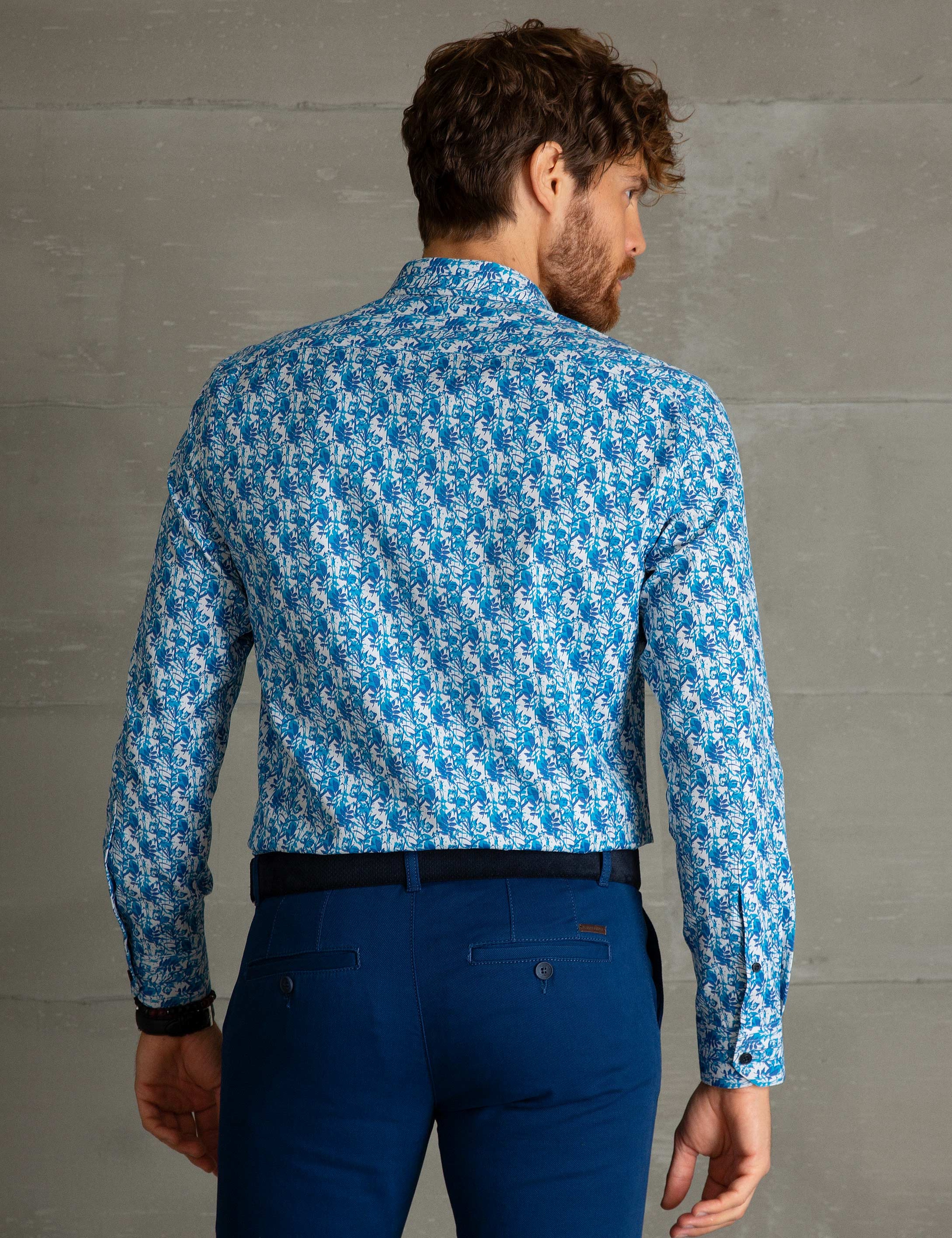 Saks Mavi Slim Fit Gömlek - Image 3