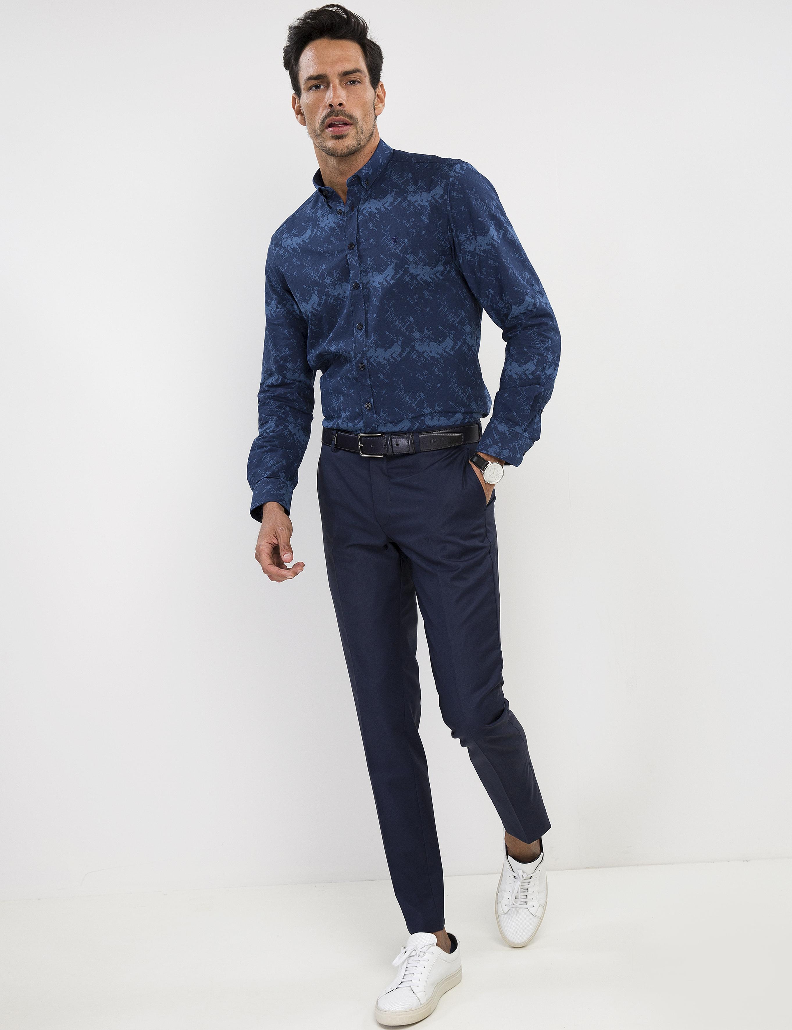 Lacivert Ex. Slim Fit Kumaş Pantolon