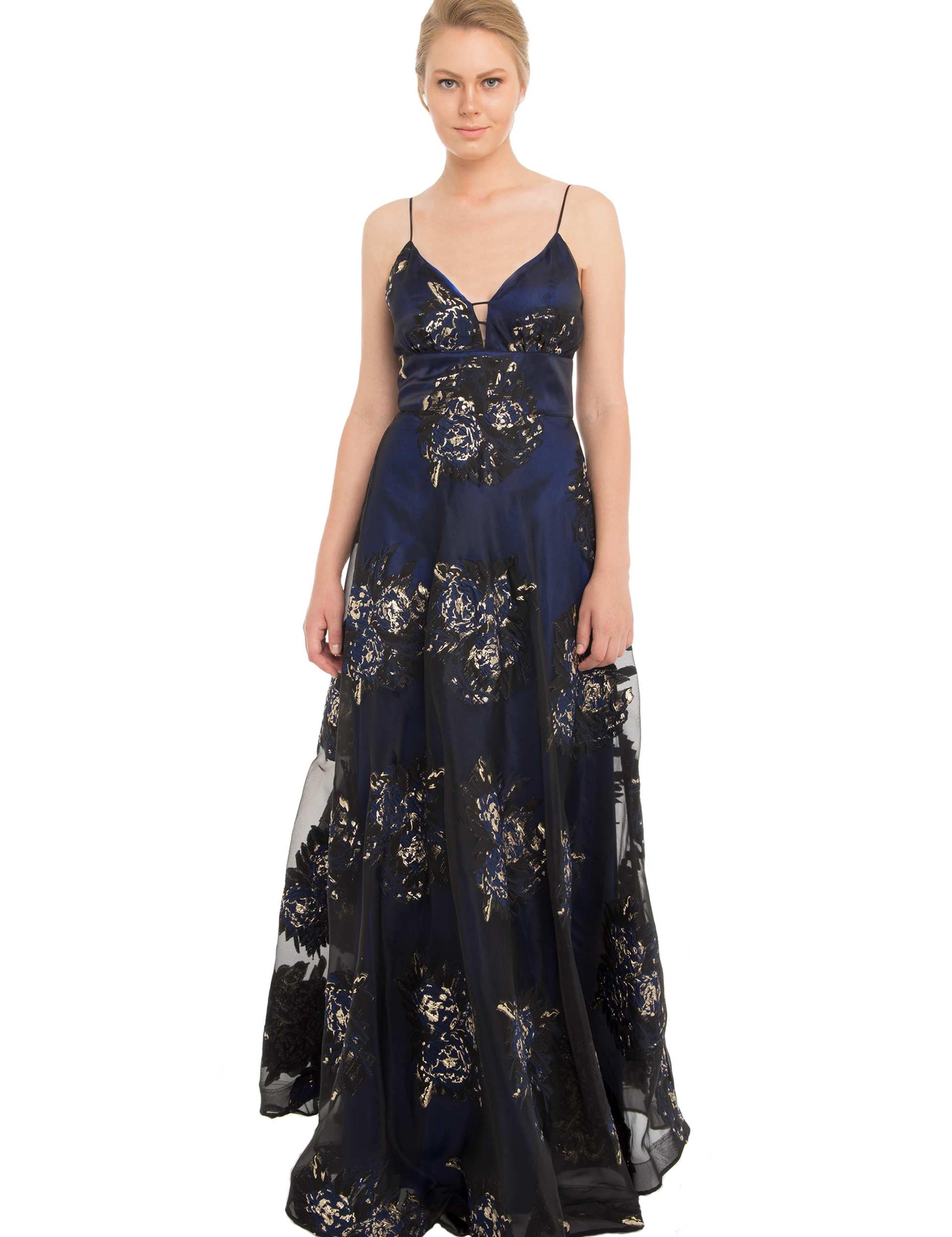 Lacivert Dokuma Elbise