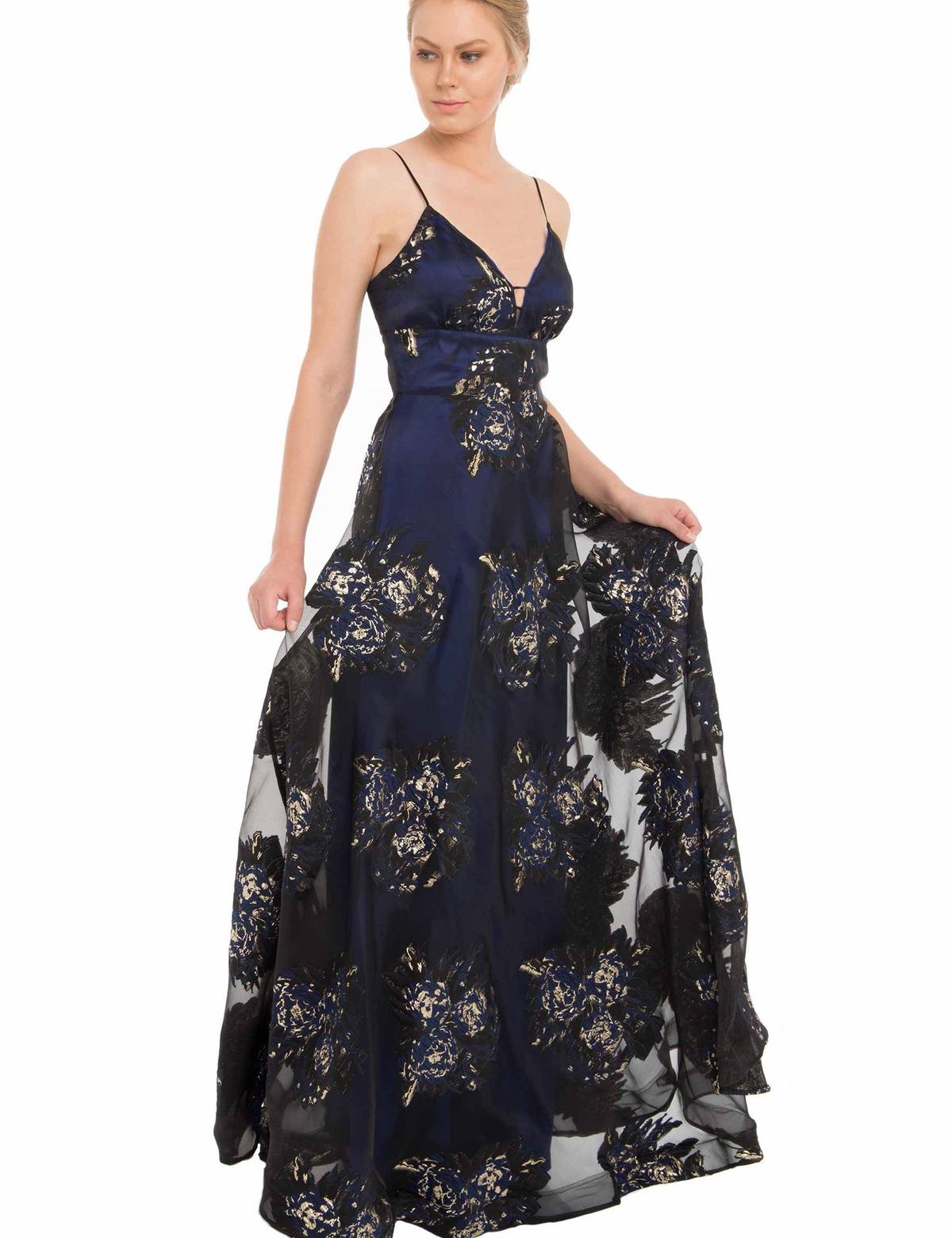 Lacivert Dokuma Elbise