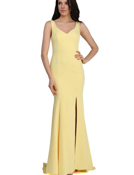 Sarı Dokuma Elbise - 50195640005