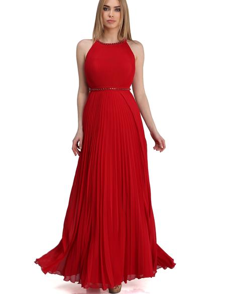 Kırmızı Dokuma Elbise - 50195646004