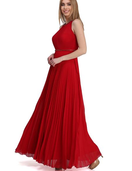 Kırmızı Dokuma Elbise - 50195646004