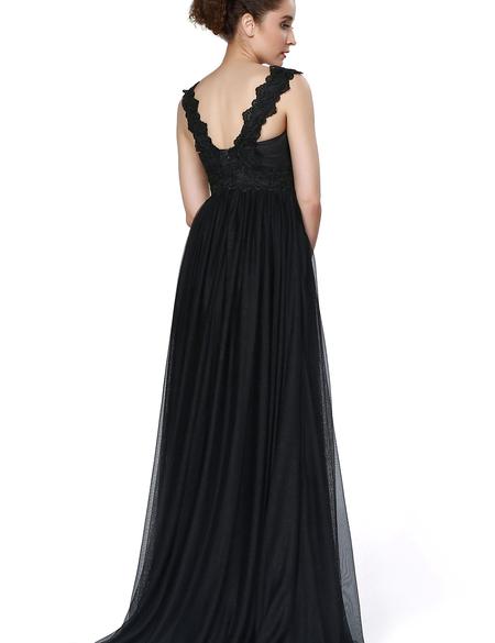 Siyah Dokuma Elbise - 50195649002