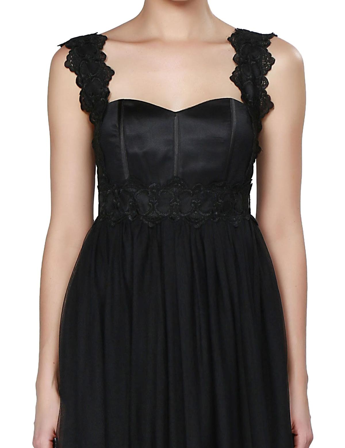 Siyah Dokuma Elbise - 50195649002