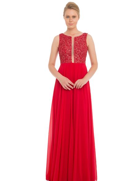 Kırmızı Dokuma Elbise - 50195650005