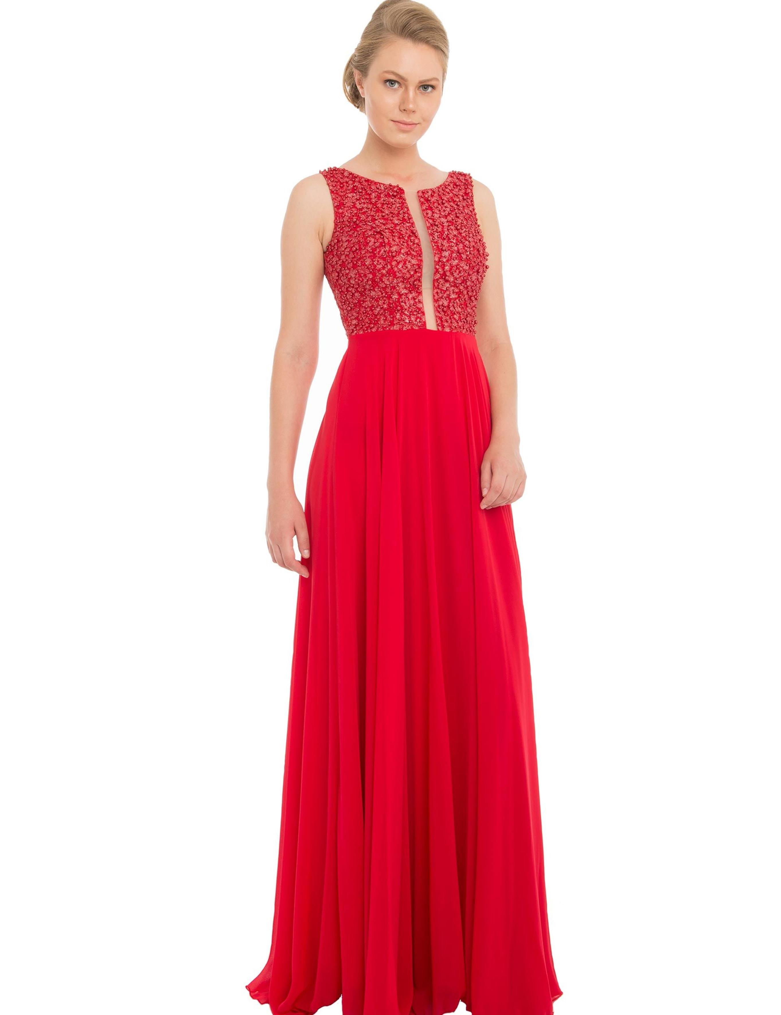 Kırmızı Dokuma Elbise