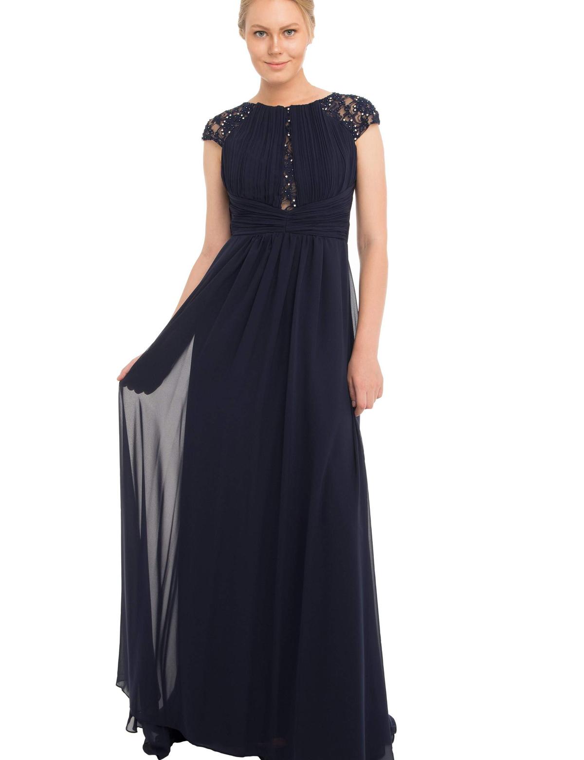 Lacivert Dokuma Elbise