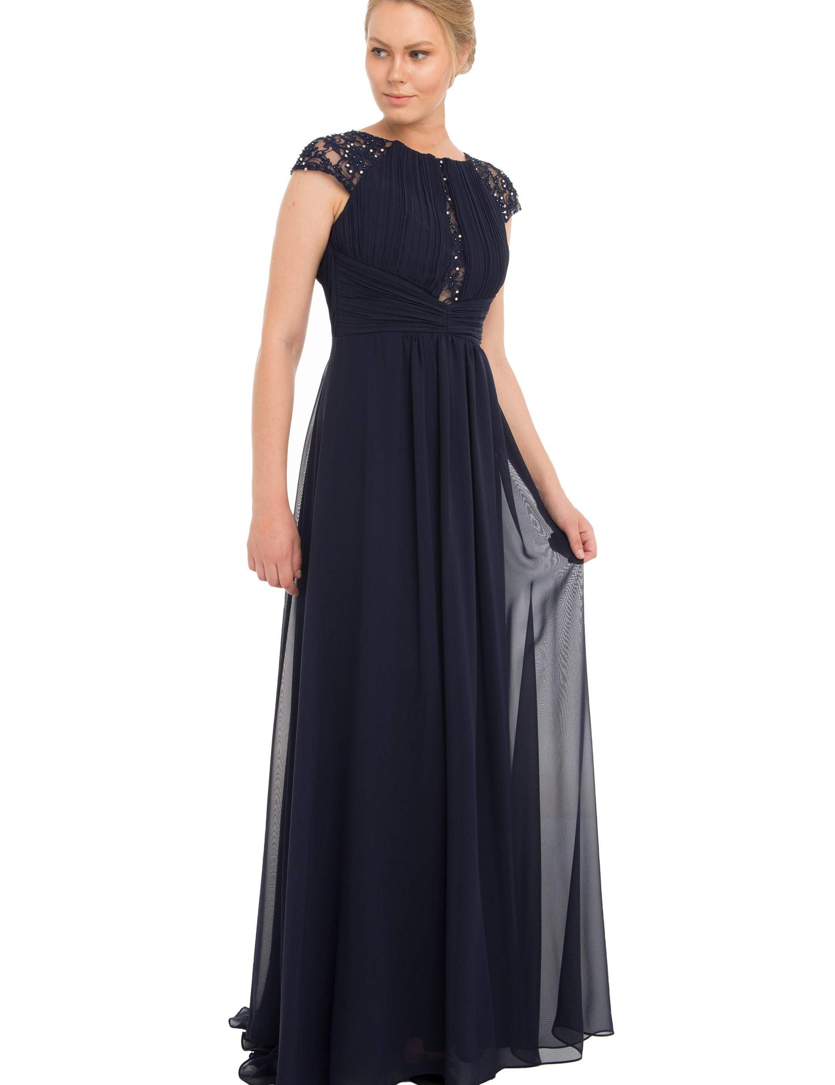 Lacivert Dokuma Elbise