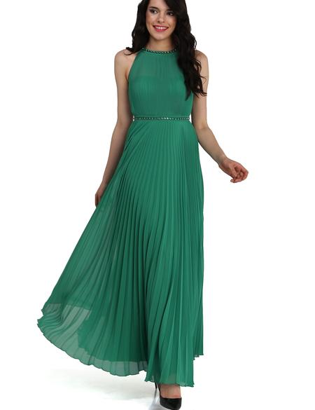 Yeşil Dokuma Elbise - 50195660005