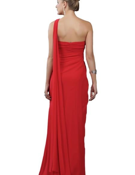 Kırmızı Dokuma Elbise - 50195661006