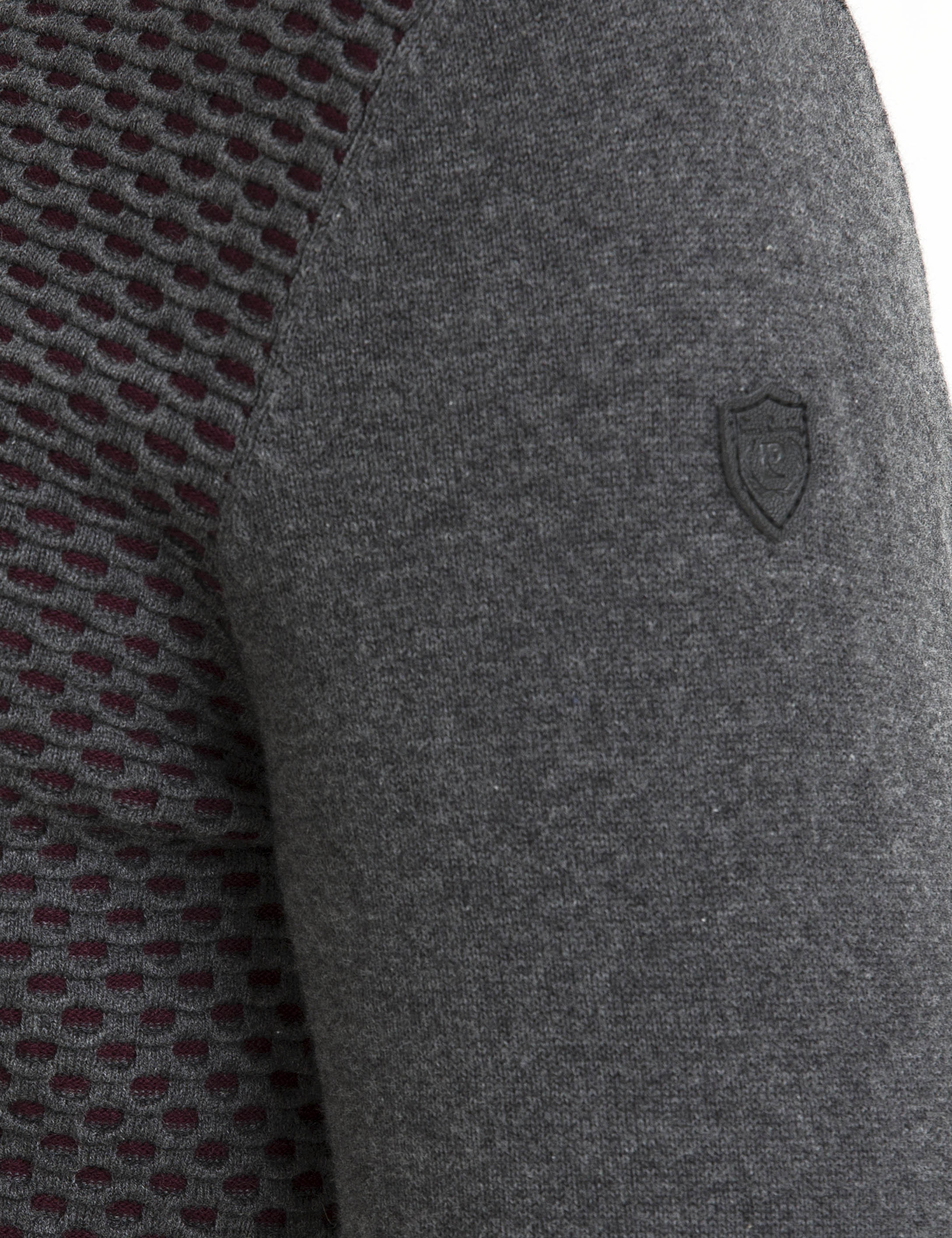 Gri Melanj Slim Fit Triko Kazak