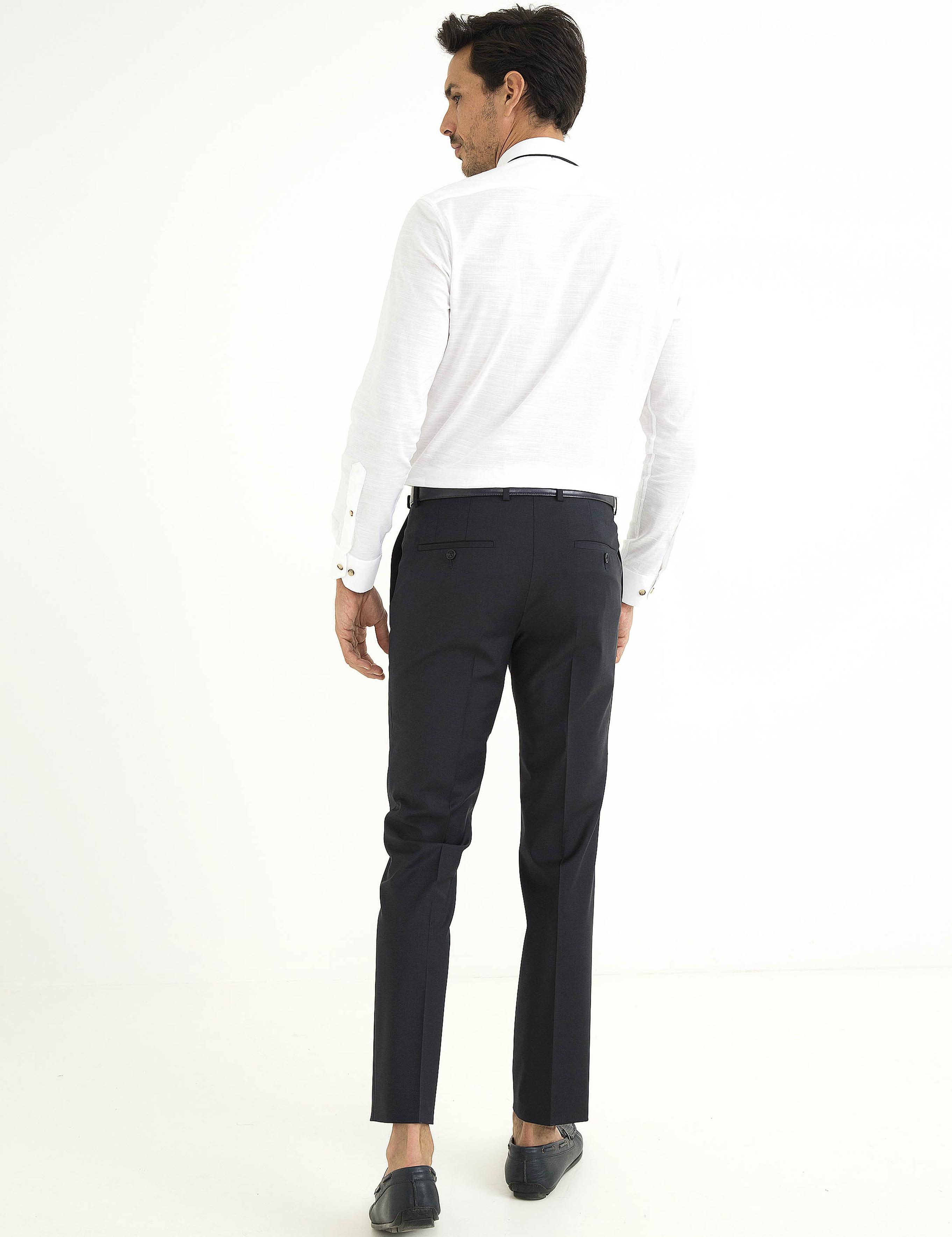 Lacivert Slim Fit Pantolon